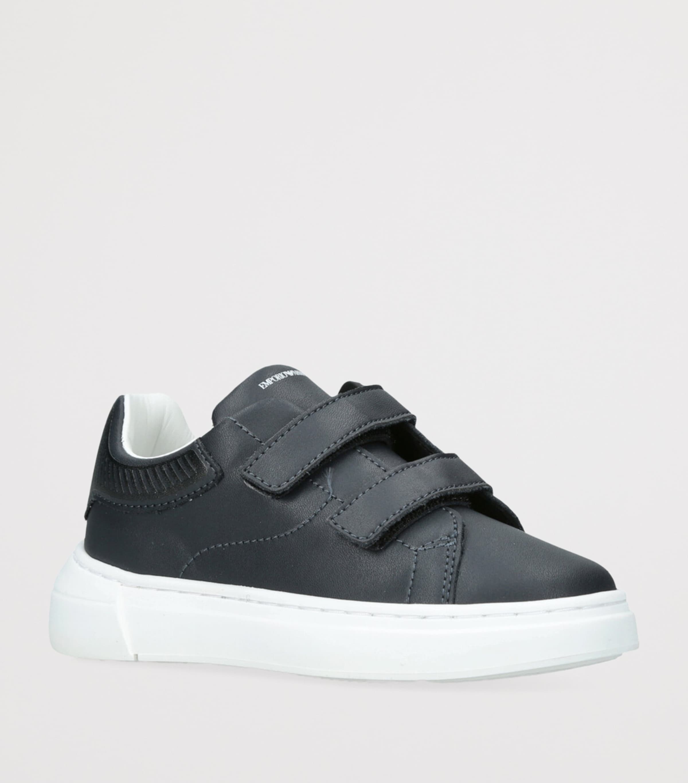 Leather Velcro Sneakers NAVY Image 3