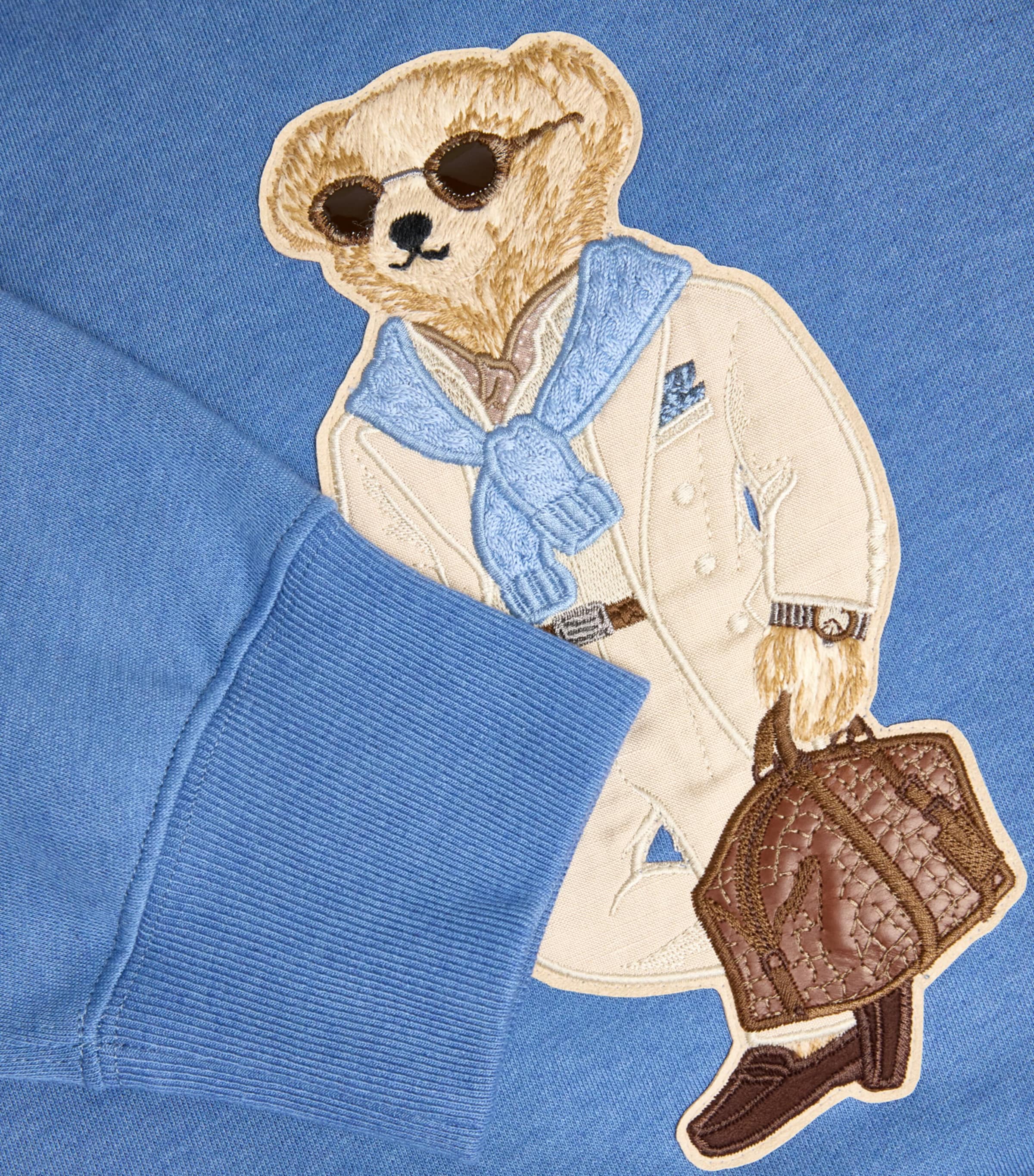 Ralph Lauren Purple Label Mens Cotton-Cashmere Polo Bear Sweatshirt Blue Horizon Image 6