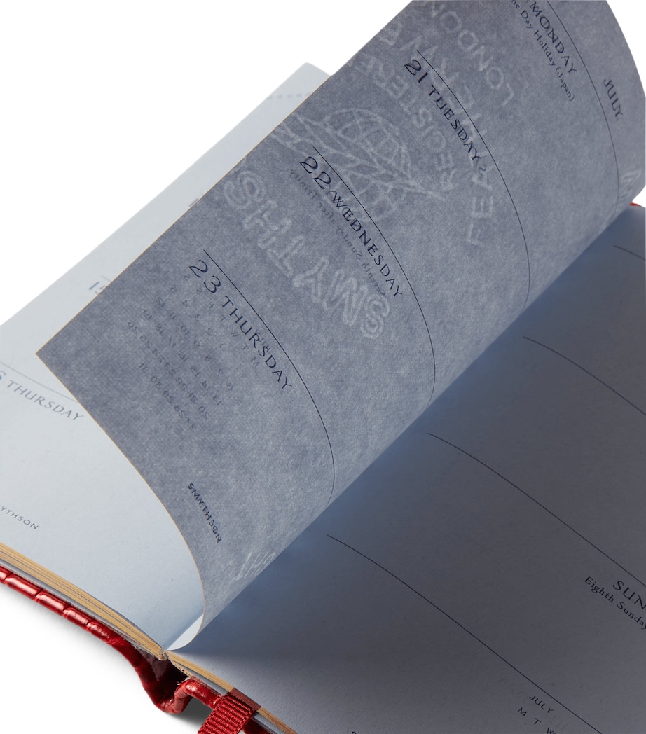 Croc-Embossed Mara Leather Panama 2026 Diary RED Image 3