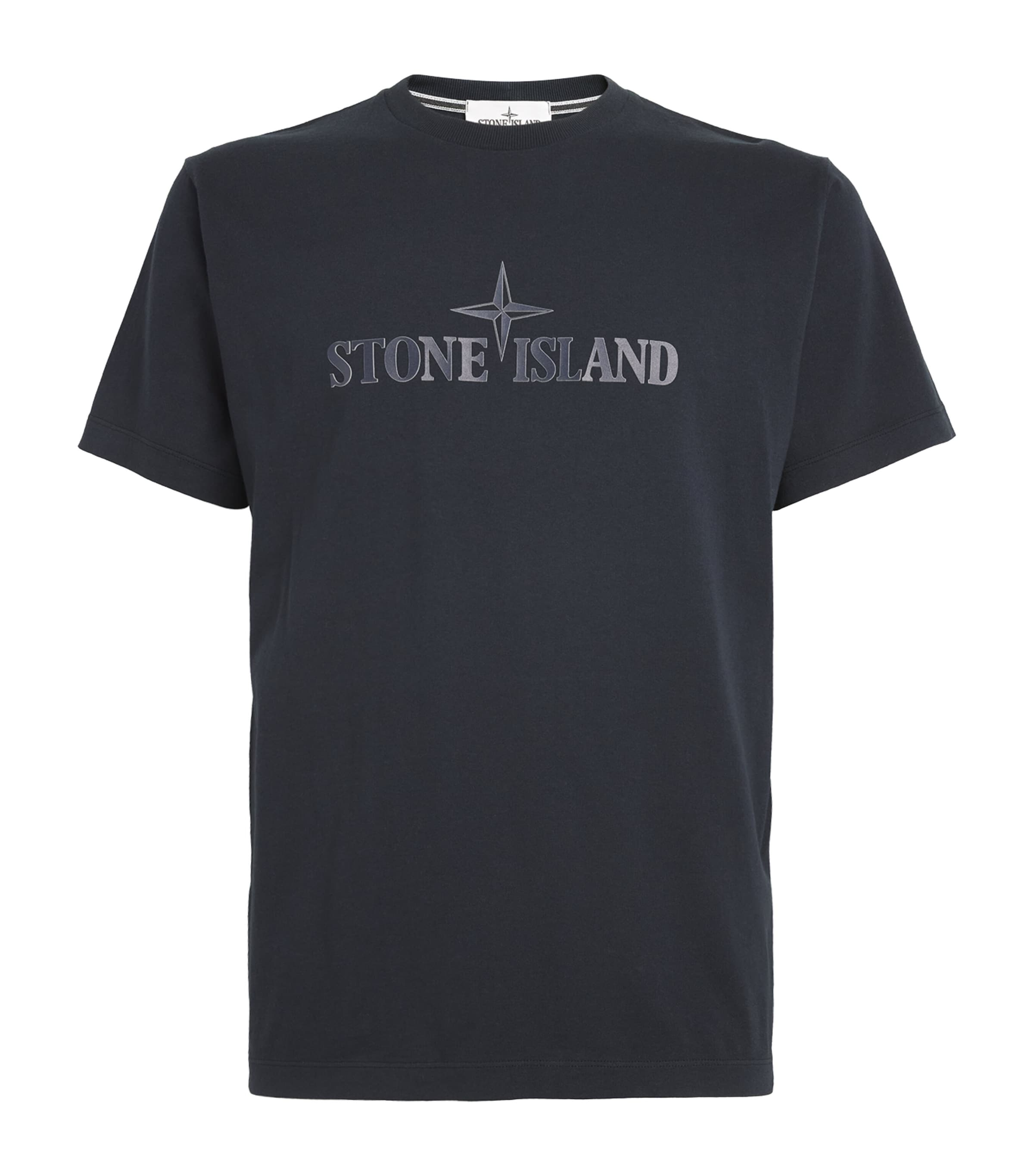 Shop Stone Island Large Compass Logo T-shirt In Navy