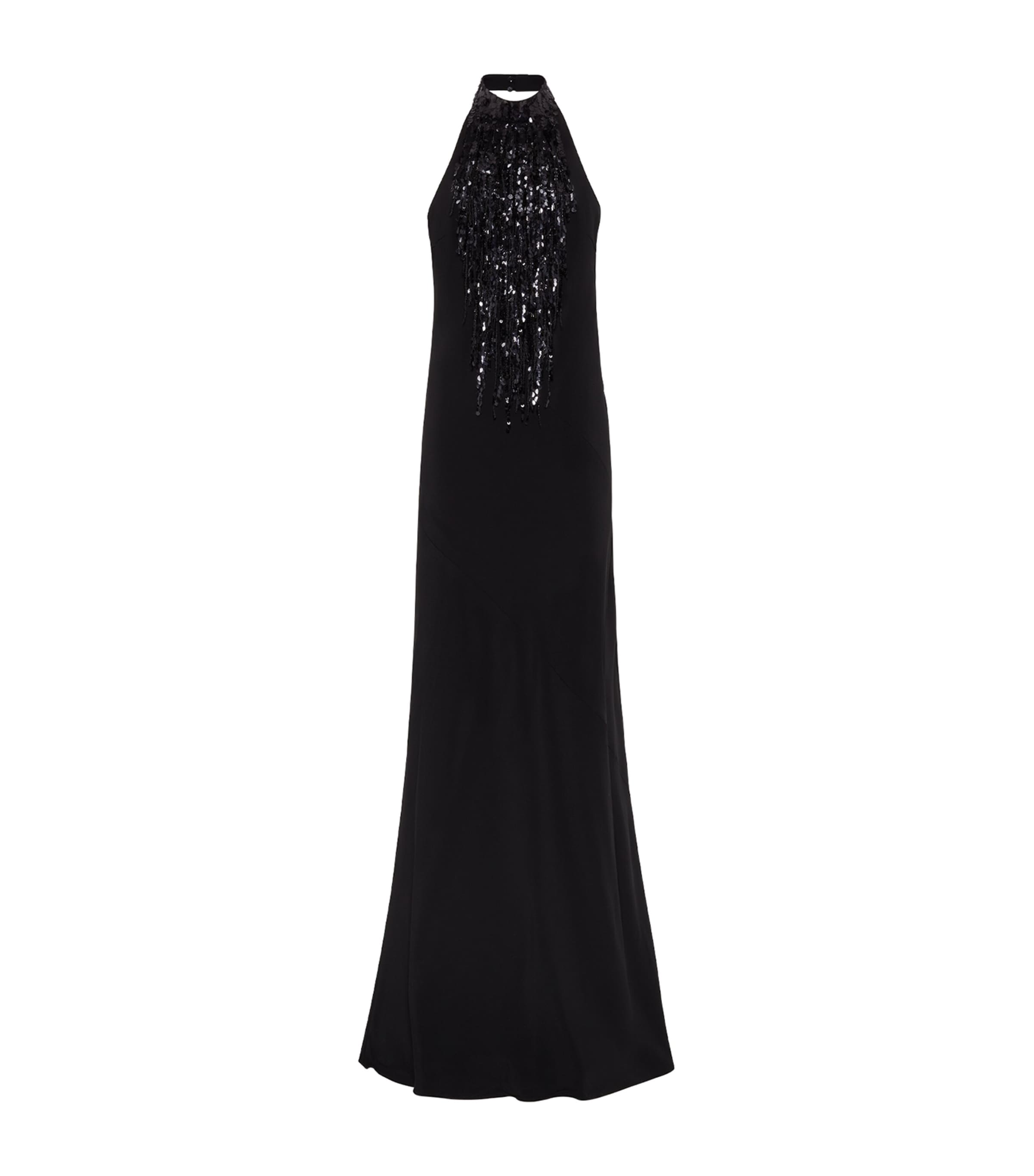 Brunello Cucinelli Sequin-embellished Halterneck Dress In Black