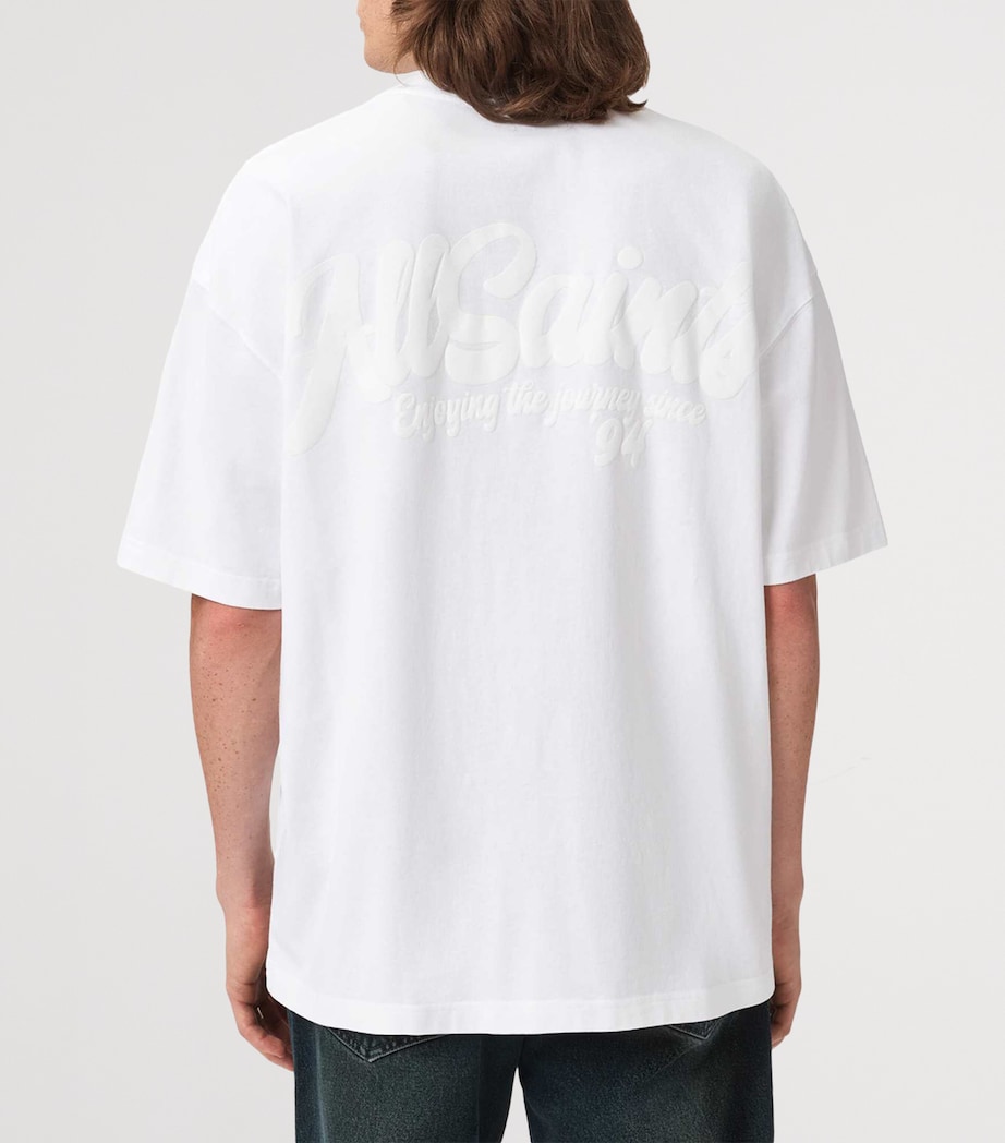 AllSaints Mens Oversized Organic Cotton Odyssey T-Shirt Optic White Image 4