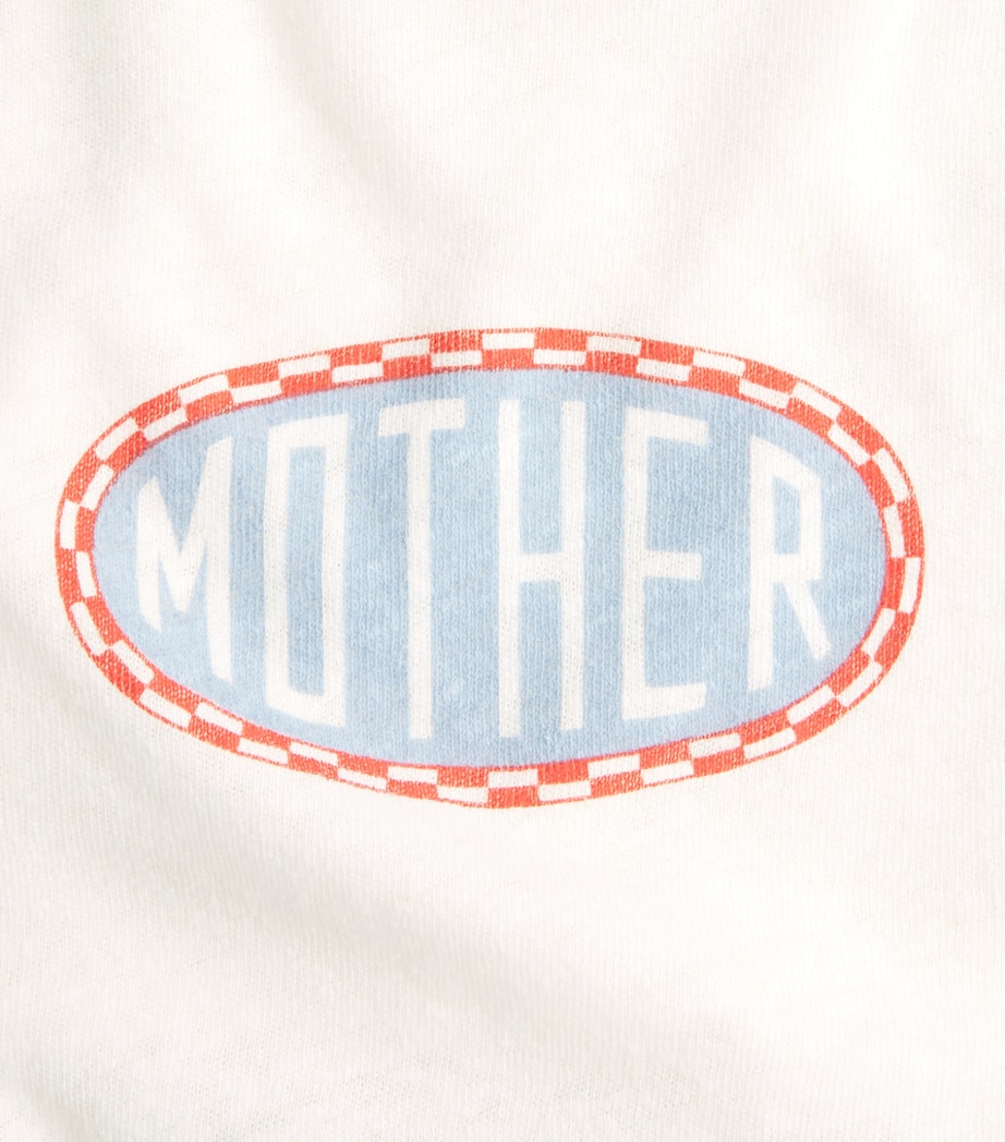 MOTHER Womens Cotton-Linen The Lil Sinful T-Shirt Patch Mother Image 6
