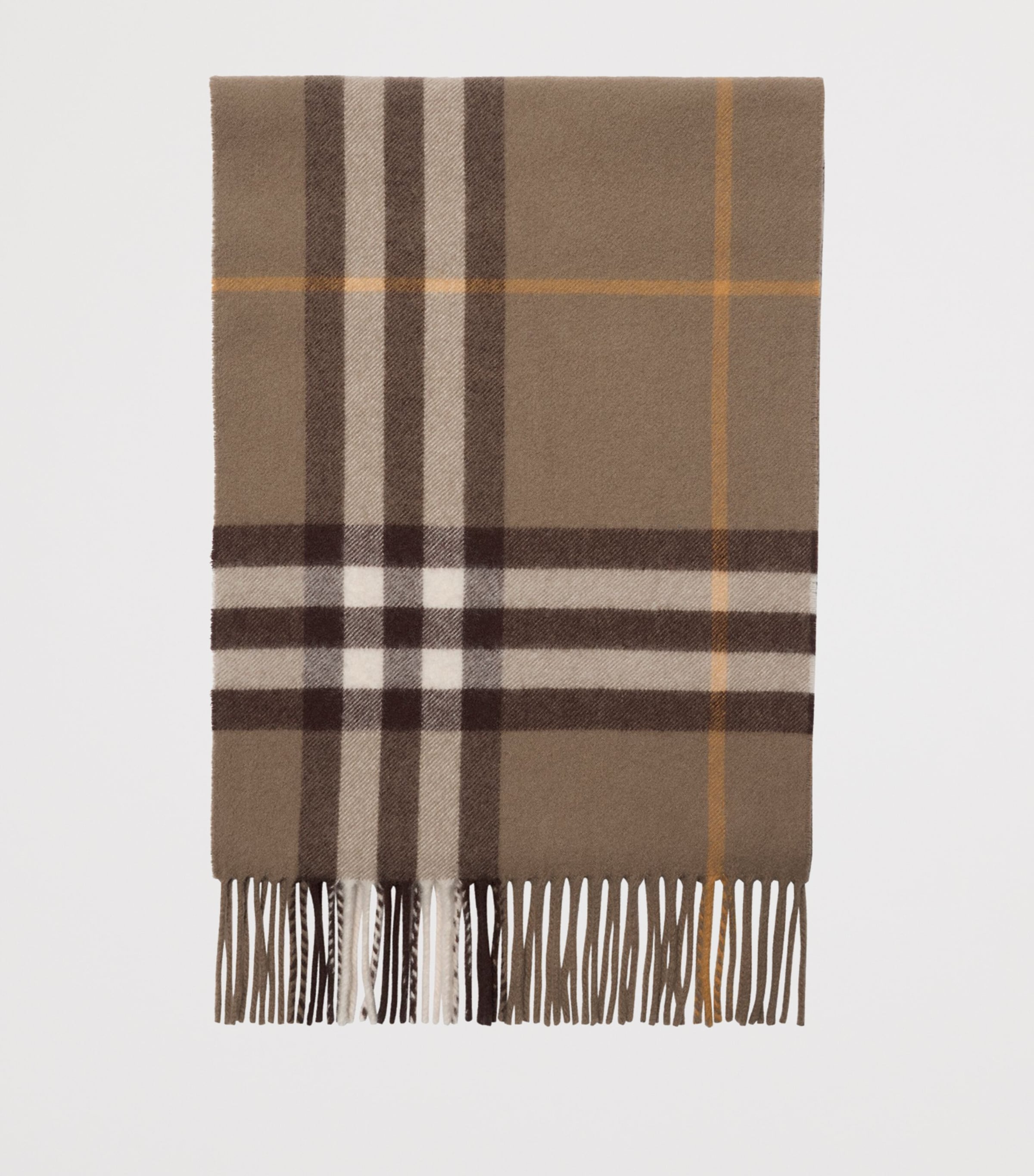 Cashmere Check Scarf VOLE BROWN Image 2