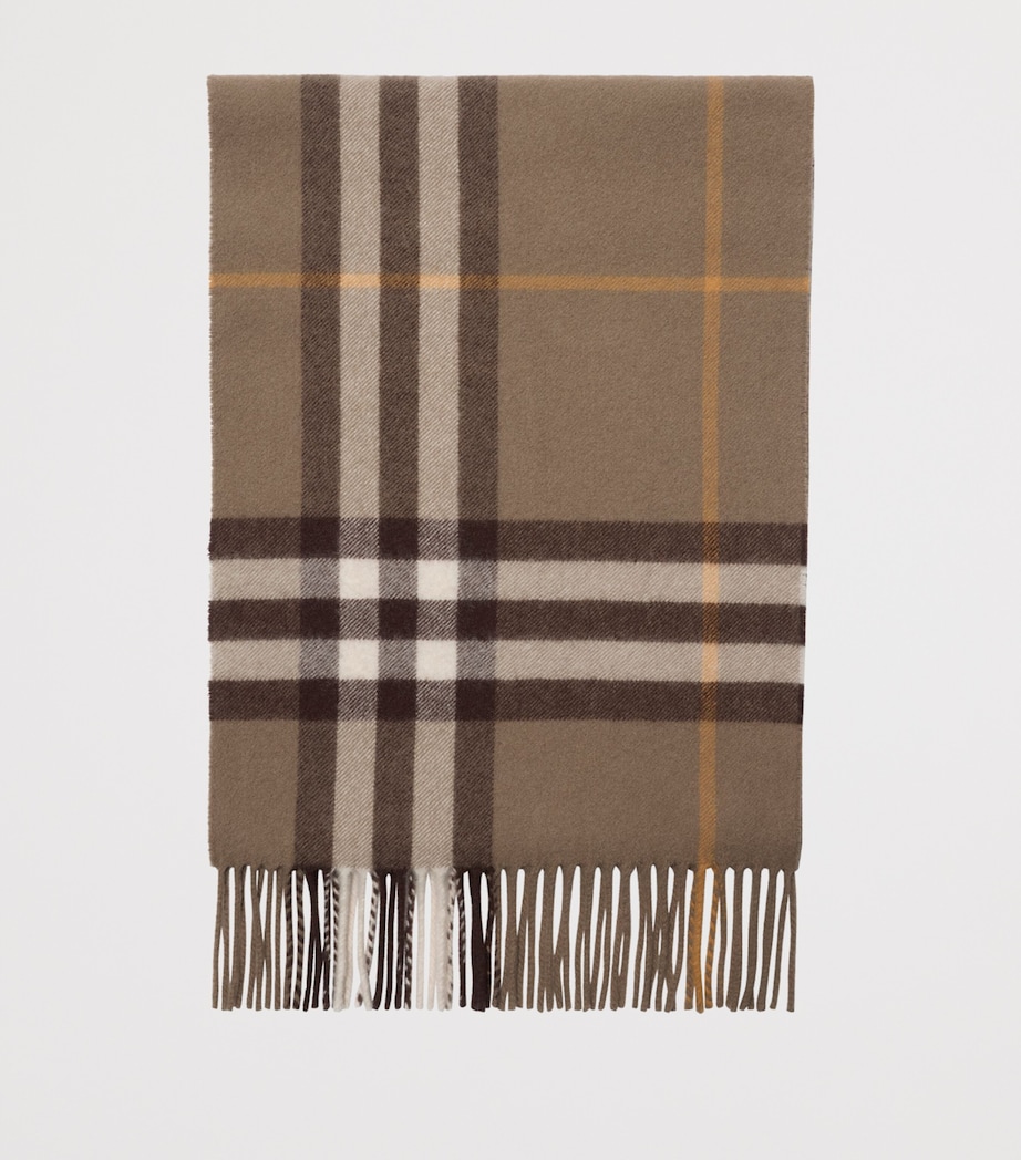 Cashmere Check Scarf VOLE BROWN Image 2