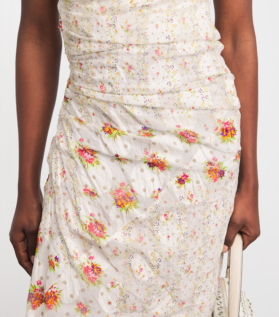 Tory Burch Womens Strapless Floral Midi Dress Multi Floral Image 6