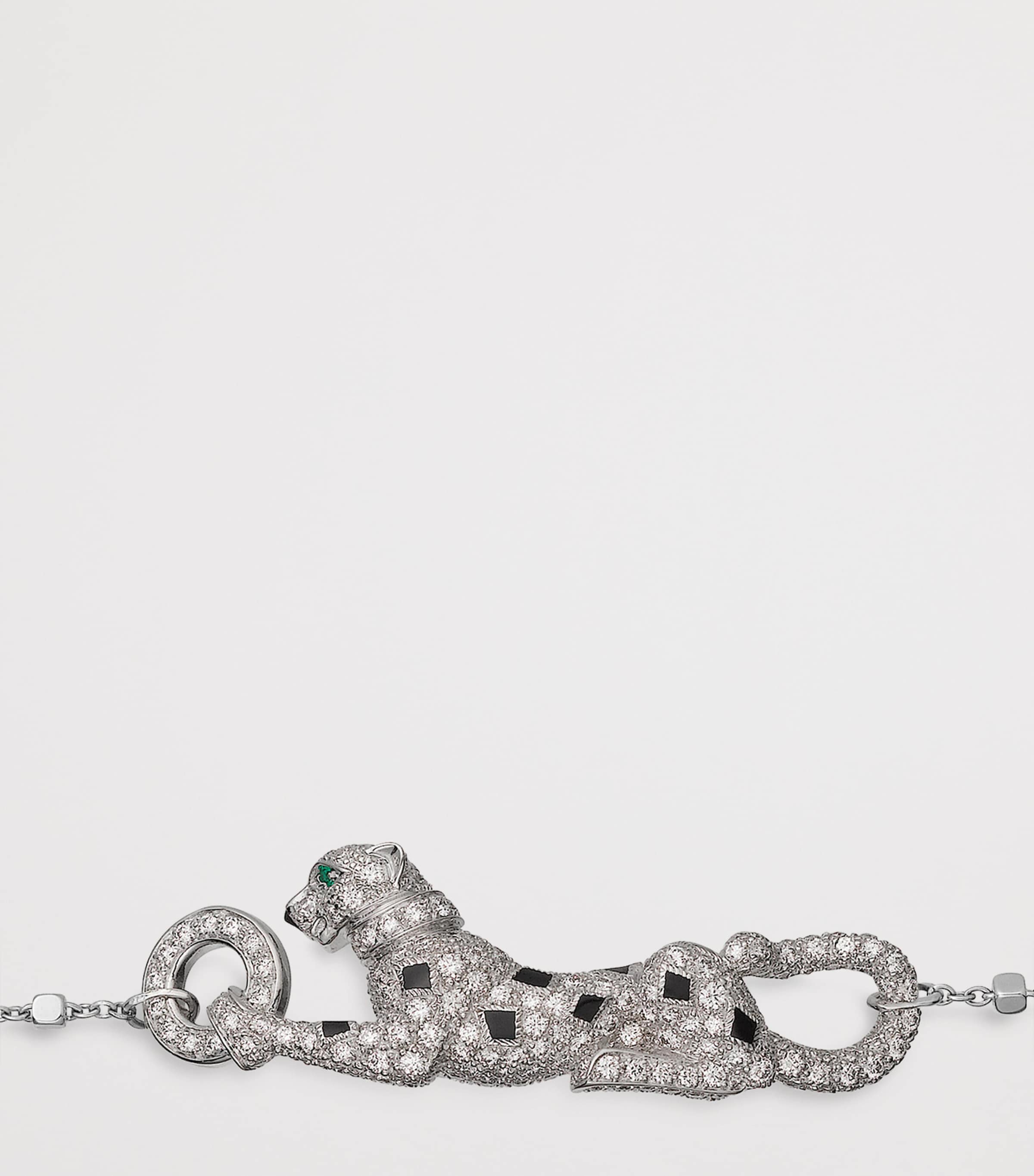 Cartier White Gold, Diamond and Emerald Panthère de Cartier Bracelet White Gold Image 3