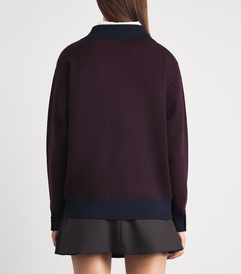 Claudie Pierlot Womens Wool-Blend Polo Sweater Multicolored Image 5