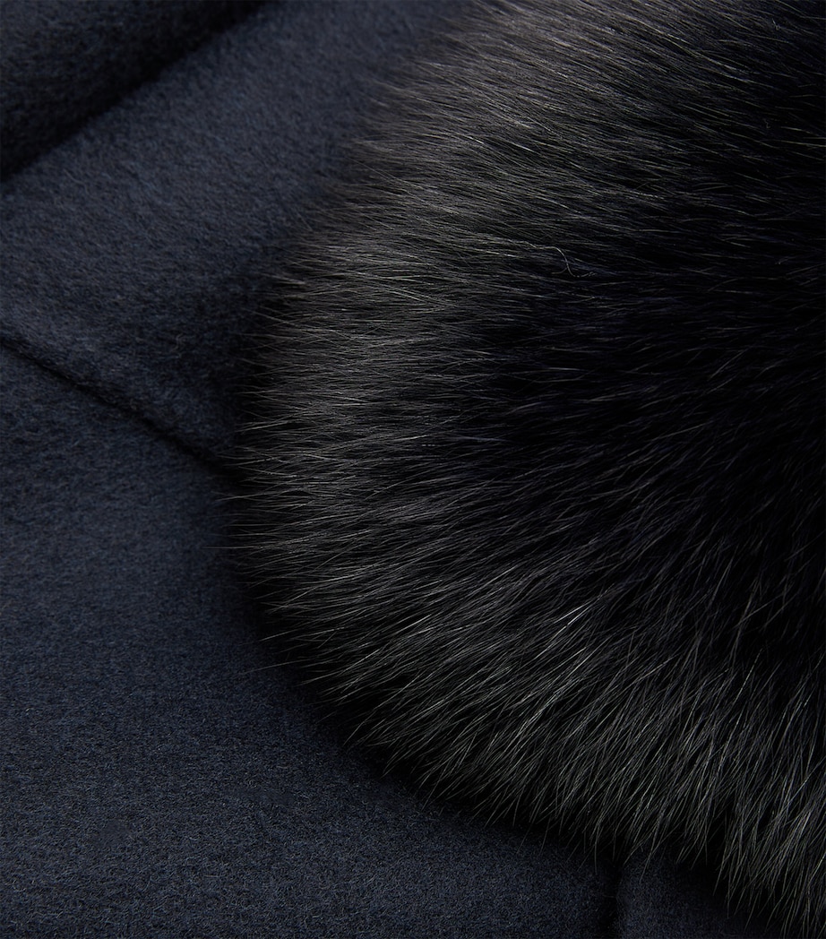 Wool-Cashmere Fur-Trim Coat A7033 Image 5