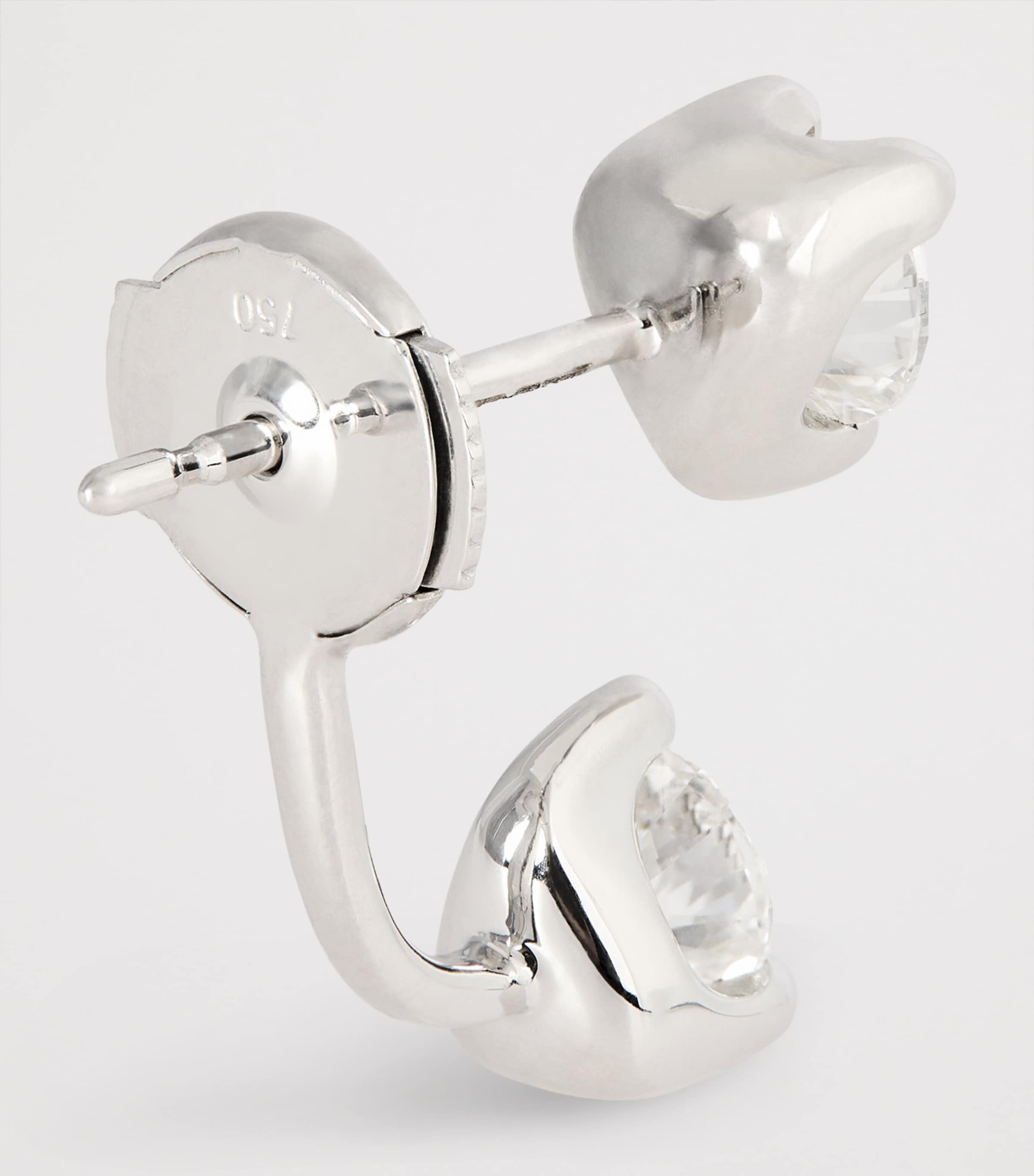 White Gold and Diamond Orbit Single Earring WHITE GOLD Image 3