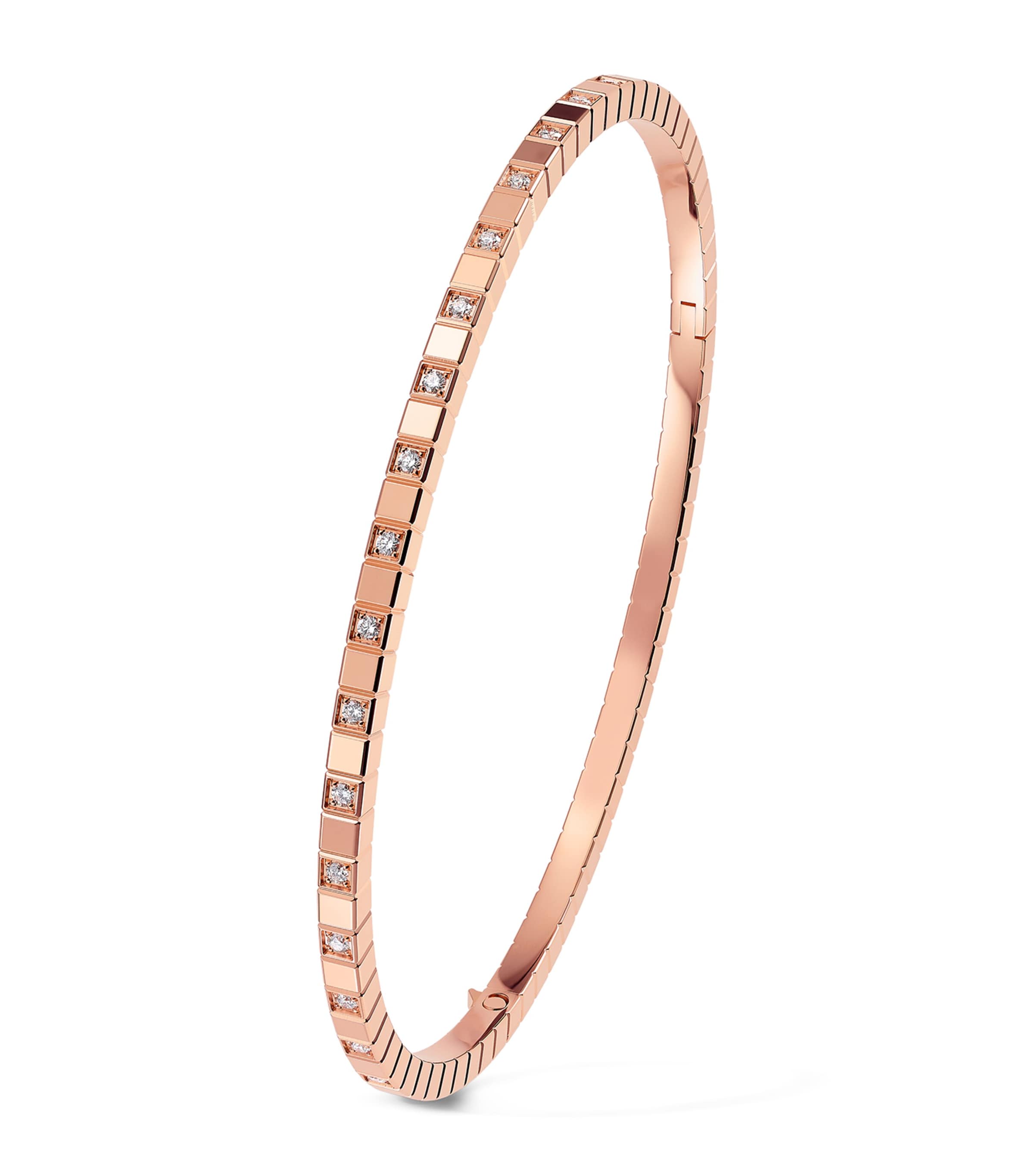 Chopard Rose Gold And Diamand Ice Cube Bangle