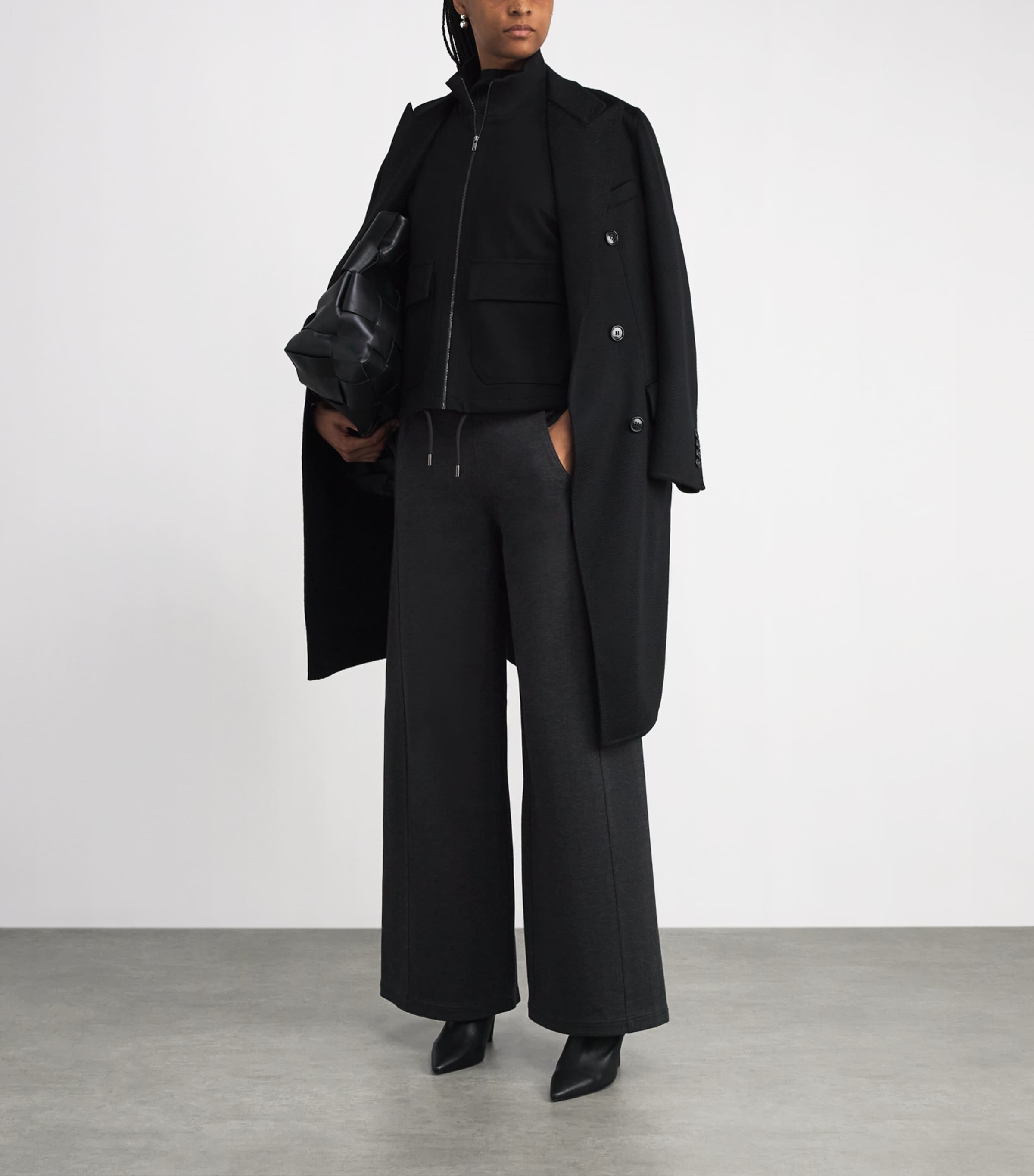 Herringbone Barrel-Leg Trousers GREY MULTI Image 2