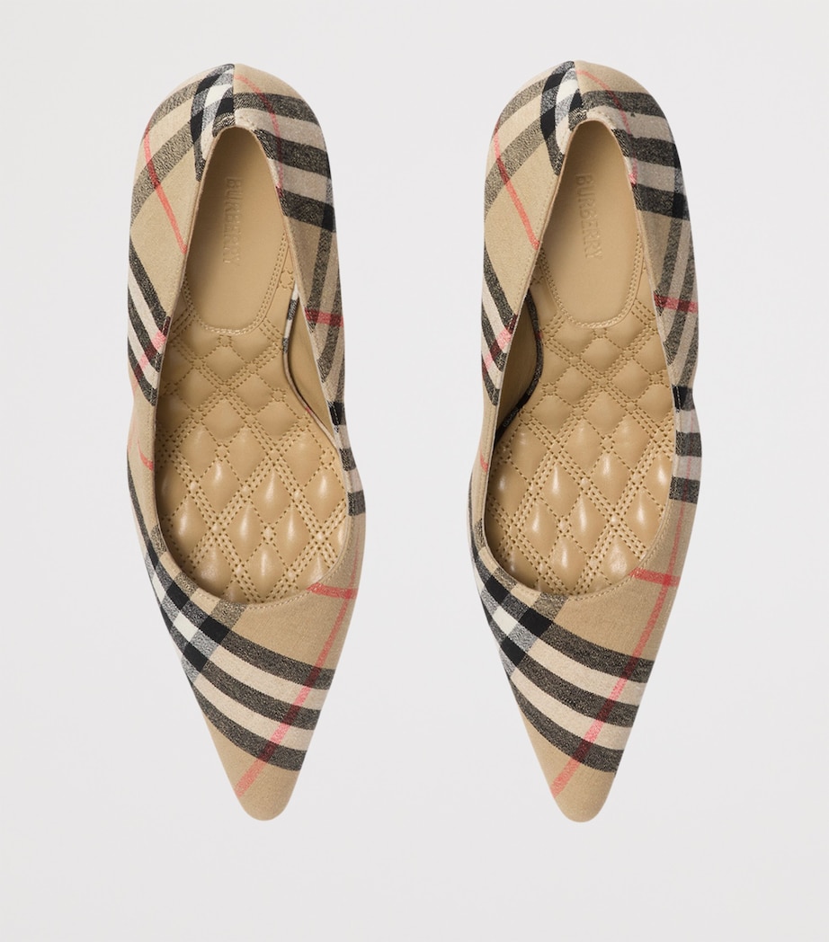 Linen Check Dame Pumps 90 SAND IP CHECK Image 4