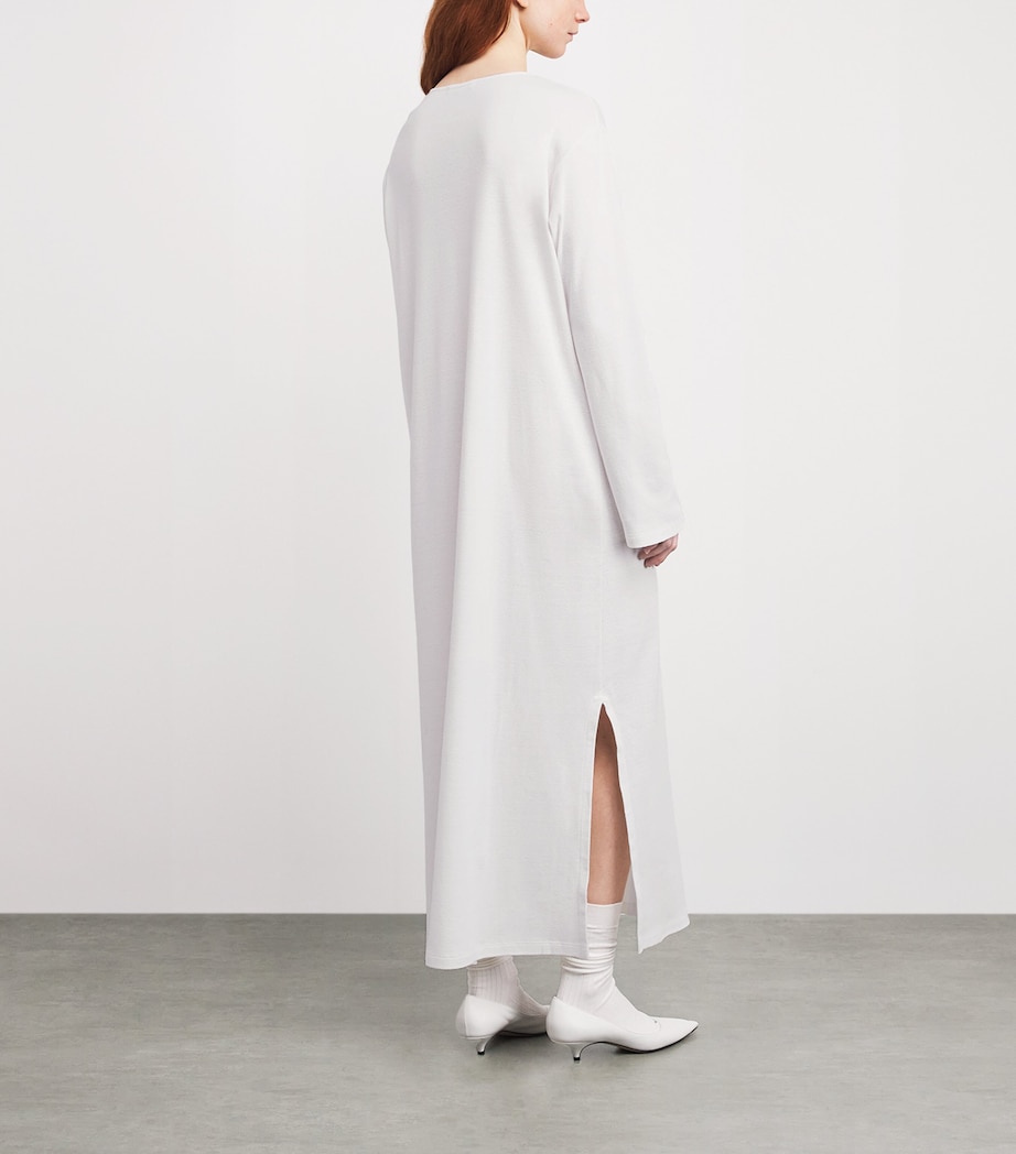 The Row Womens Latoya Cotton Midi Dress White Image 3