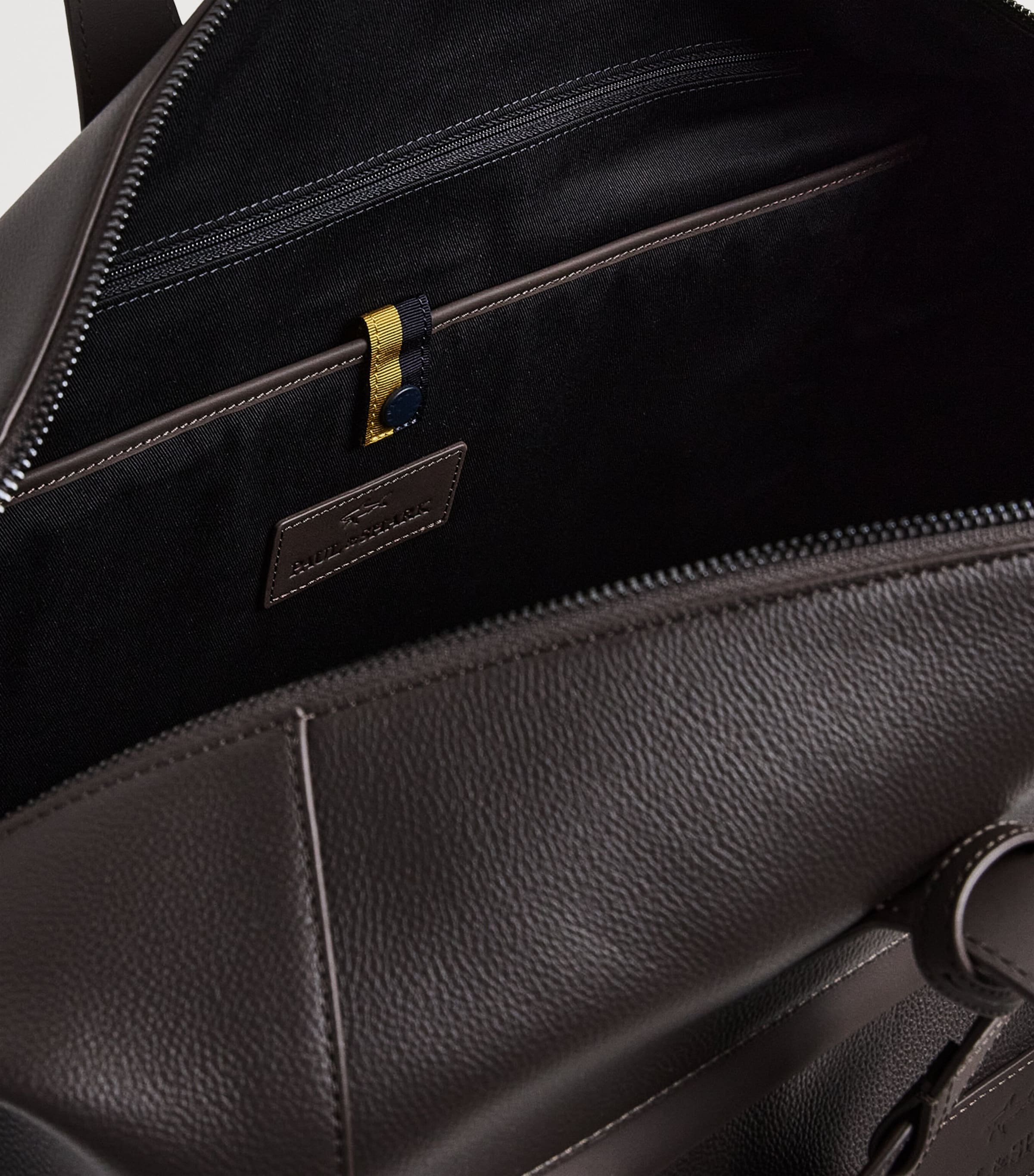 Paul & Shark Leather Logo Holdall Marrone Caffe Image 5
