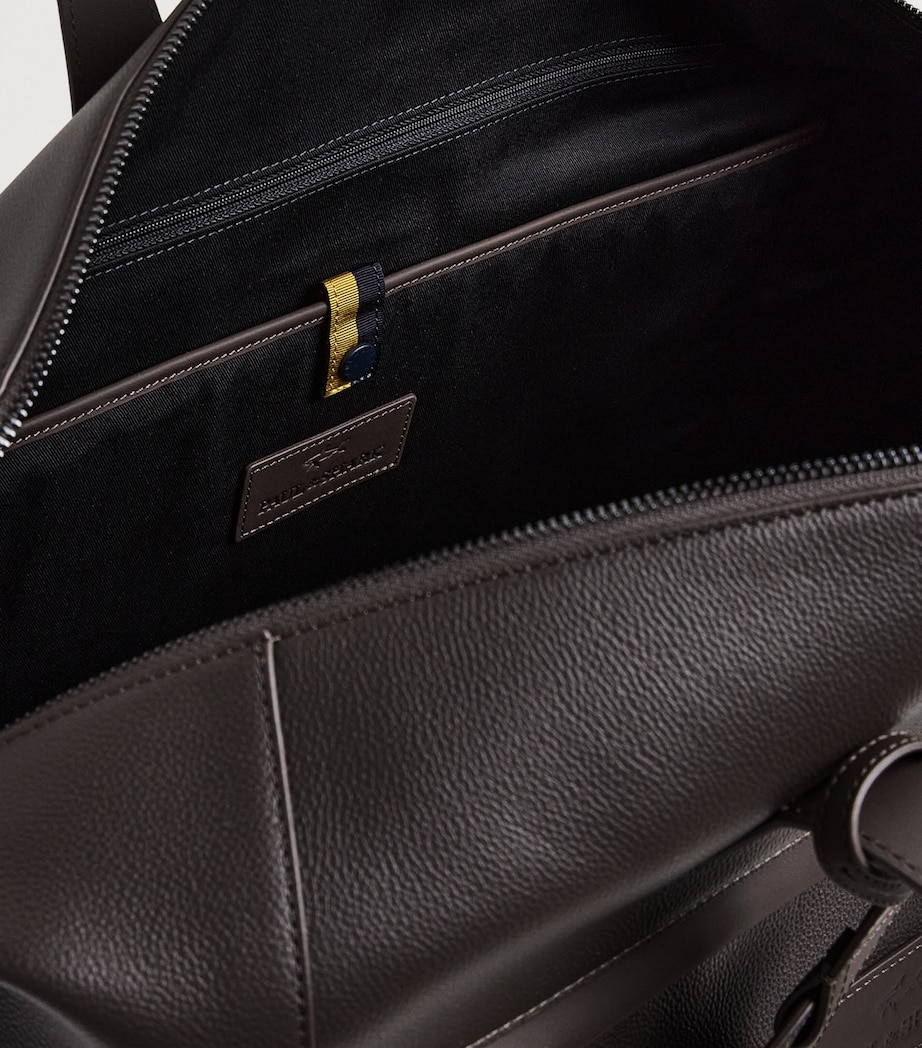 Paul & Shark Leather Logo Holdall Marrone Caffe Image 5