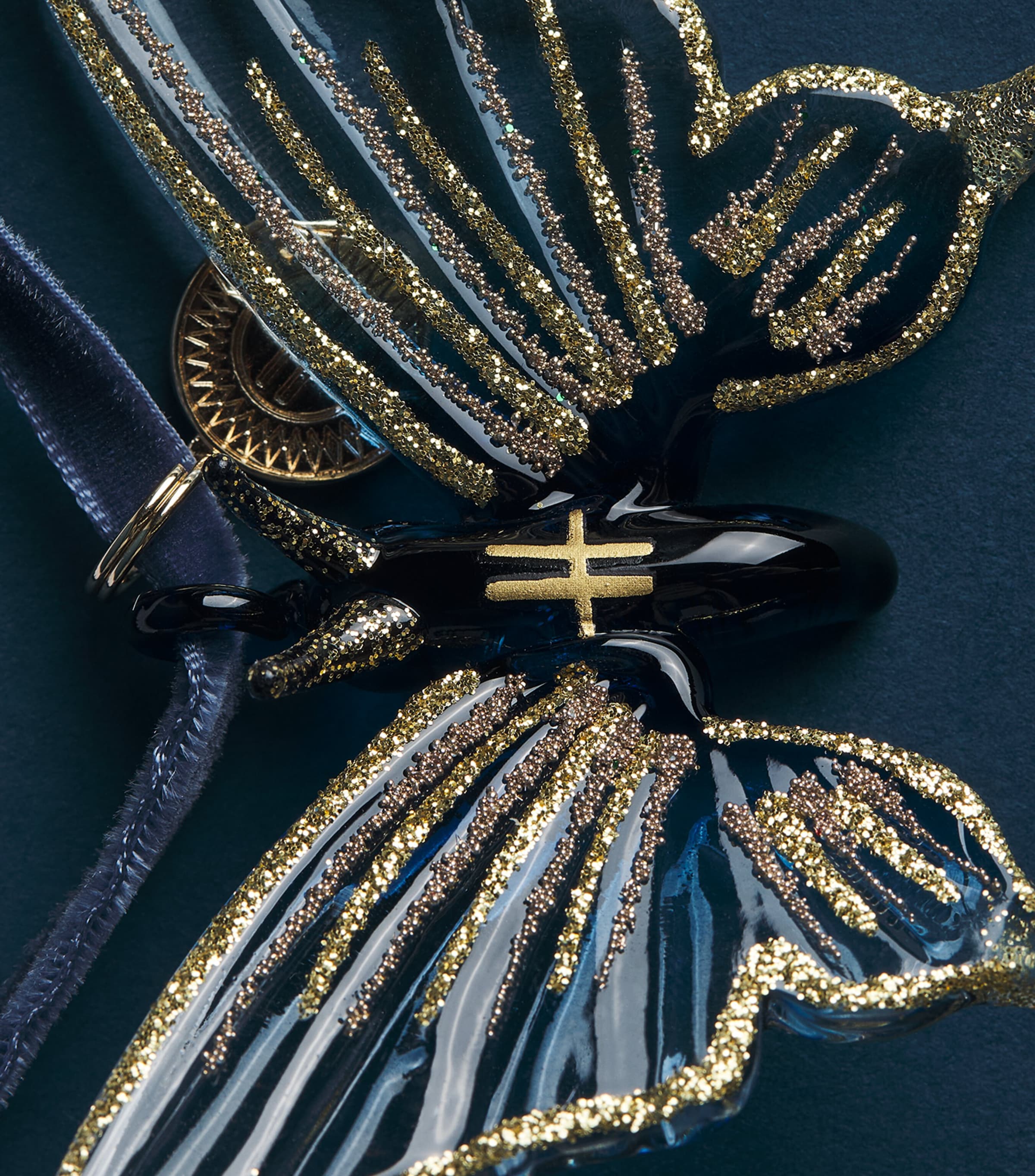 Harrods Butterfly Tree Decoration (Set of 3) Blue Image 2