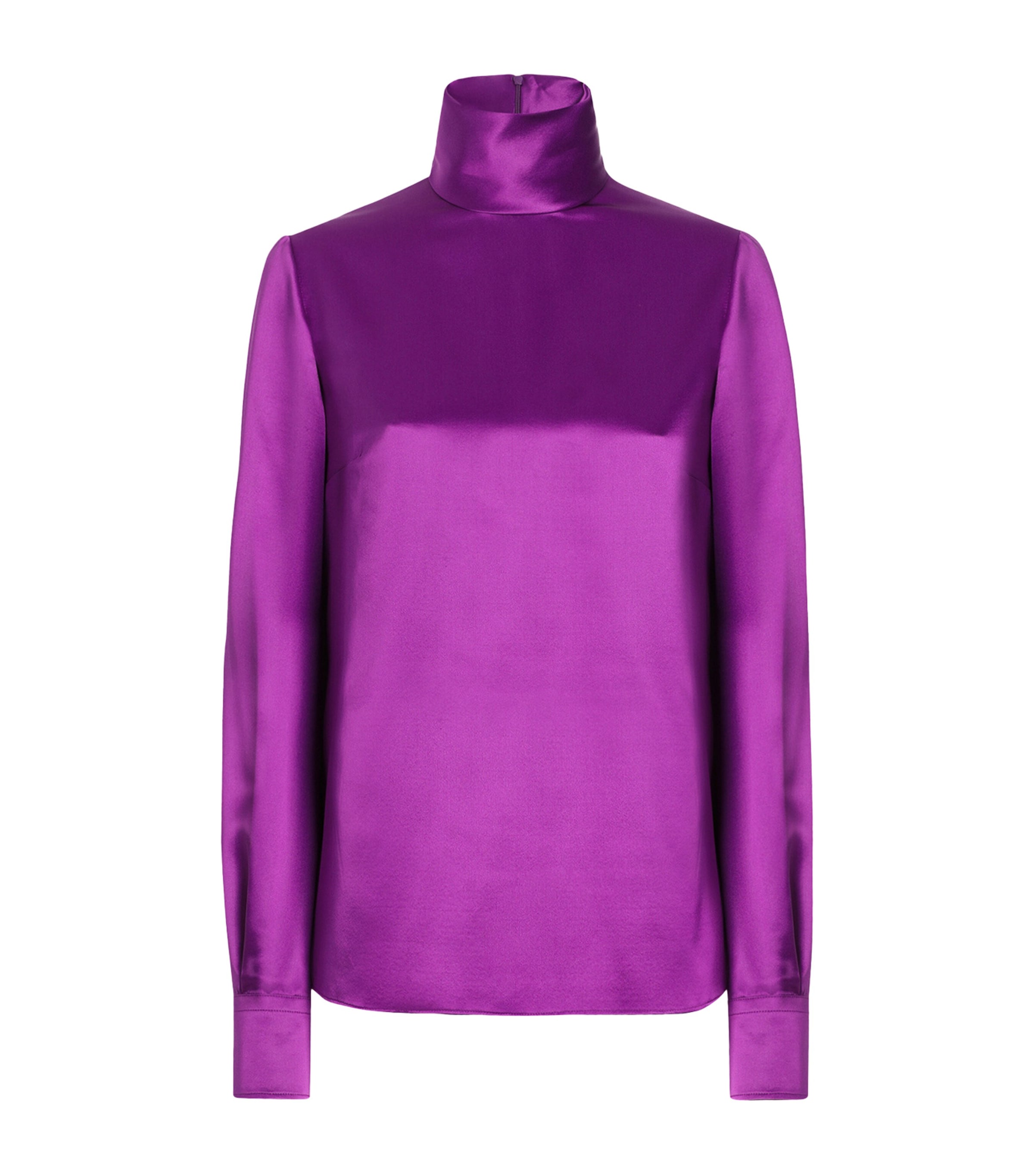 Dolce & Gabbana Silk Satin Sack Top With Turtle-neck