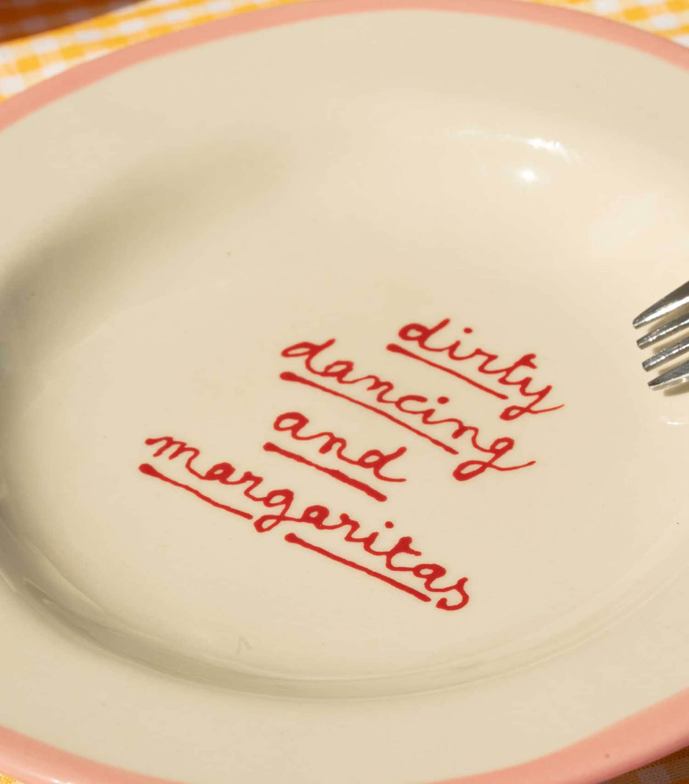 Dirty Dancing and Margaritas Plate (22cm) PINK AND RED Image 3