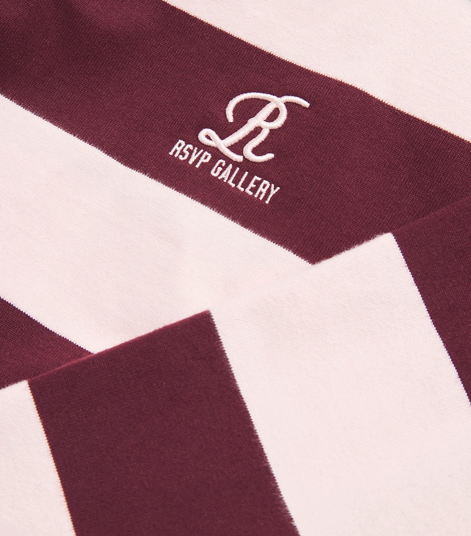 AGOLDE Mens x RSVP Gallery Cotton Rugby Shirt Pink/burg Image 5