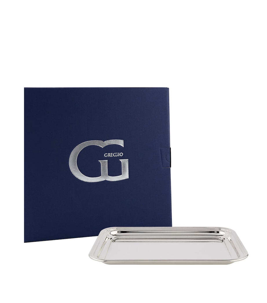 Silver-Plated Georgian Rectangular Tray (34cm x 26cm) SILVER Image 1