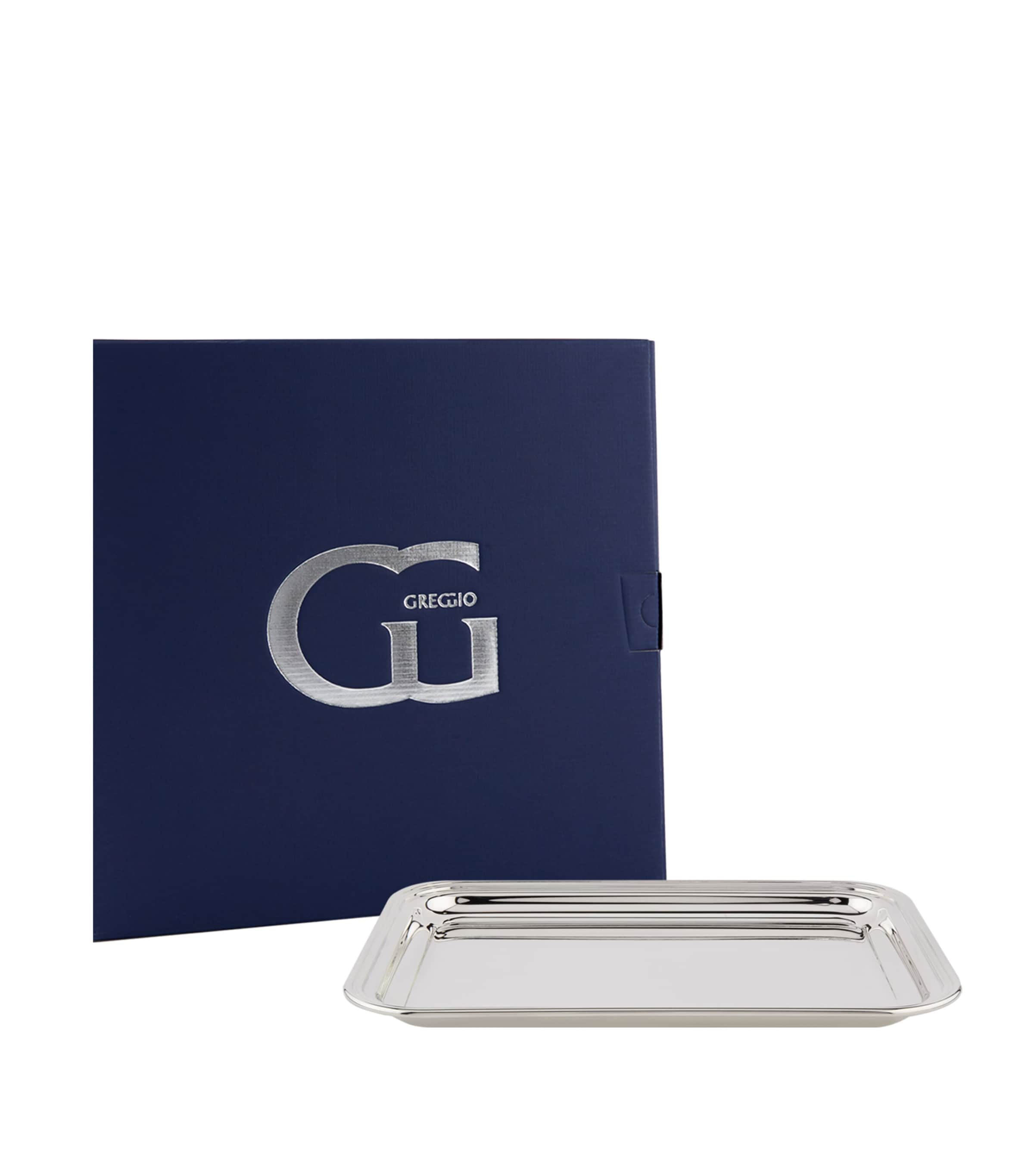 Greggio Silver-Plated Georgian Rectangular Tray (34cm x 26cm) | Dining | Serveware | Serving Trays | Designers | Greggio