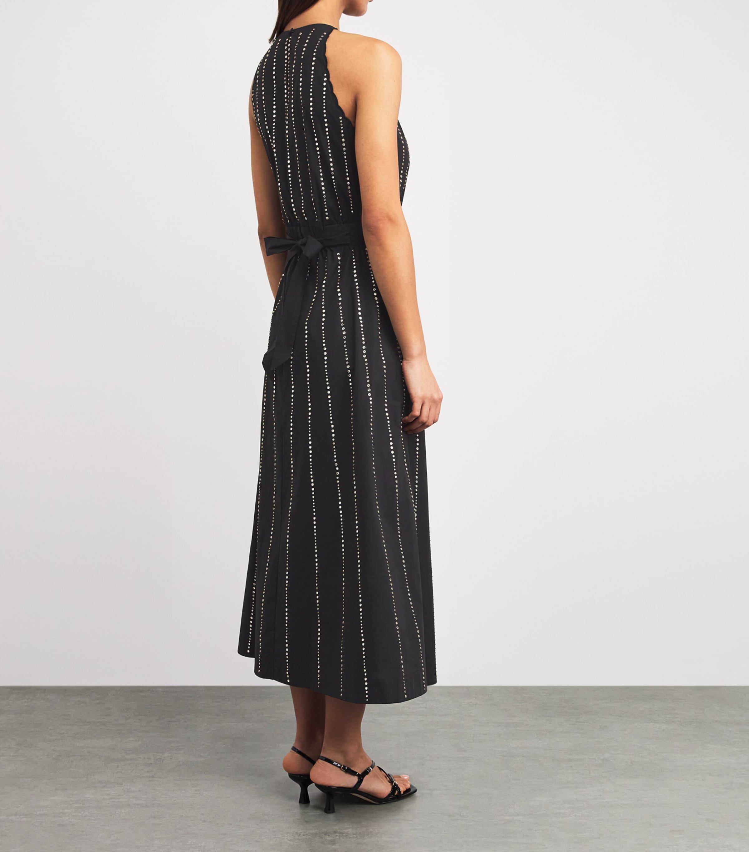 Sandro Paris Womens Cotton Embellished Maxi Dress Black Image 4