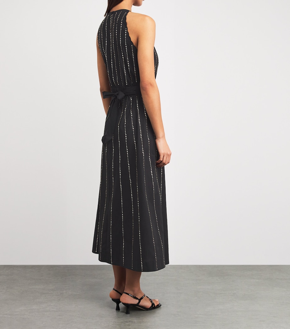Sandro Paris Womens Cotton Embellished Maxi Dress Black Image 4