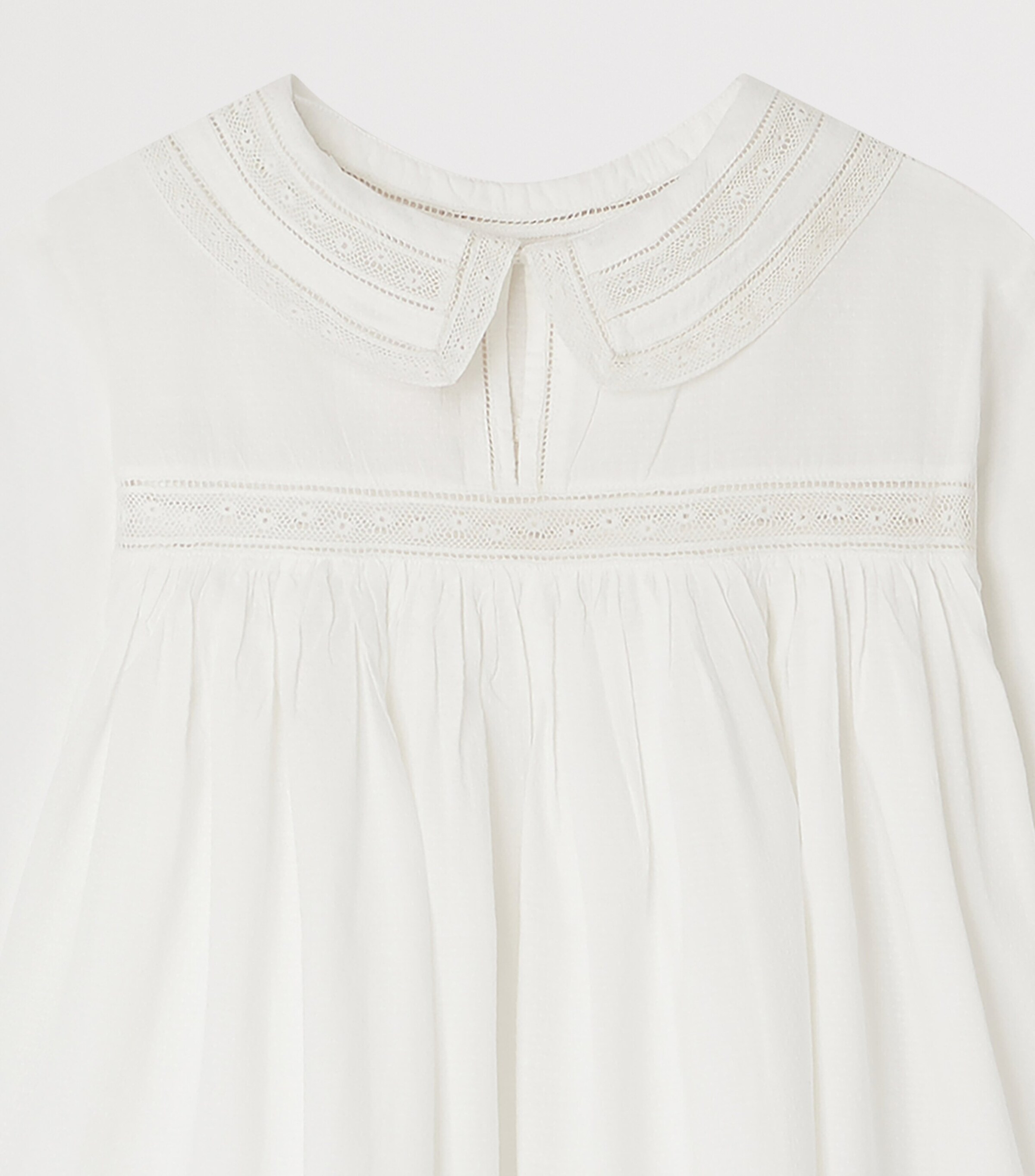 Bonpoint Cotton Blouse (4-8 Years) Blanc Lait Image 3