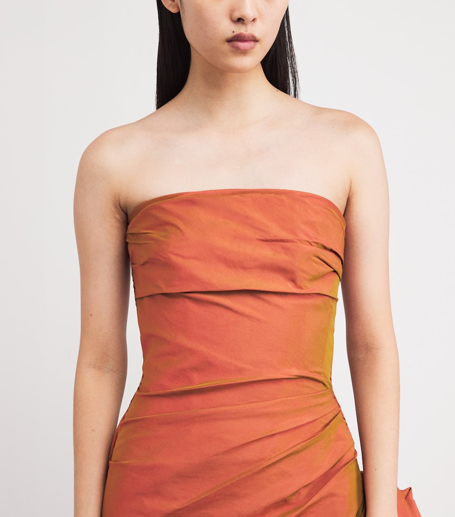 Taffeta Asymmetric Rasia Gown T1055 DARK ORANGE Image 6