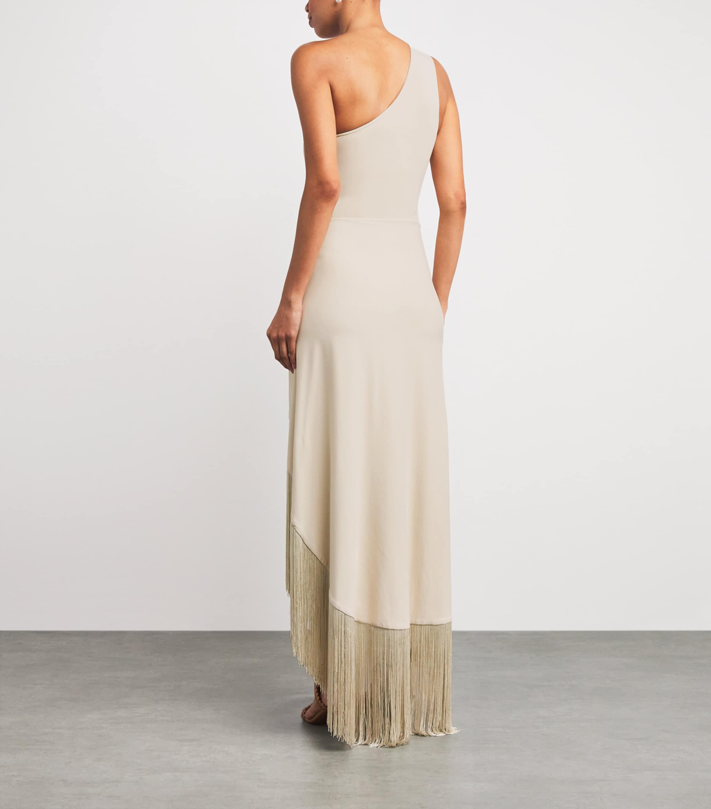 Pareo-Detail One-Shoulder Swimsuit STUCCO Image 3