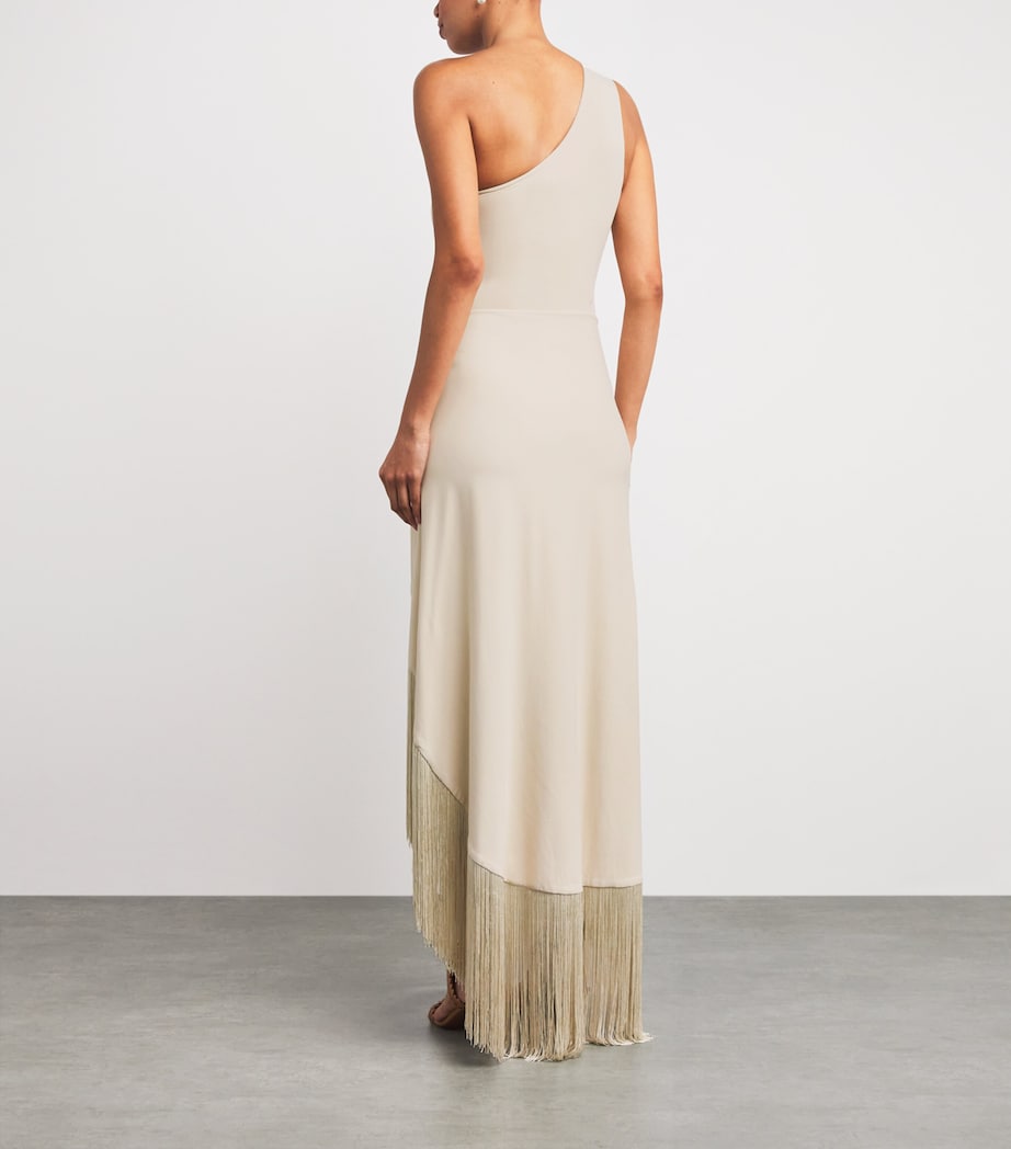 Pareo-Detail One-Shoulder Swimsuit STUCCO Image 3