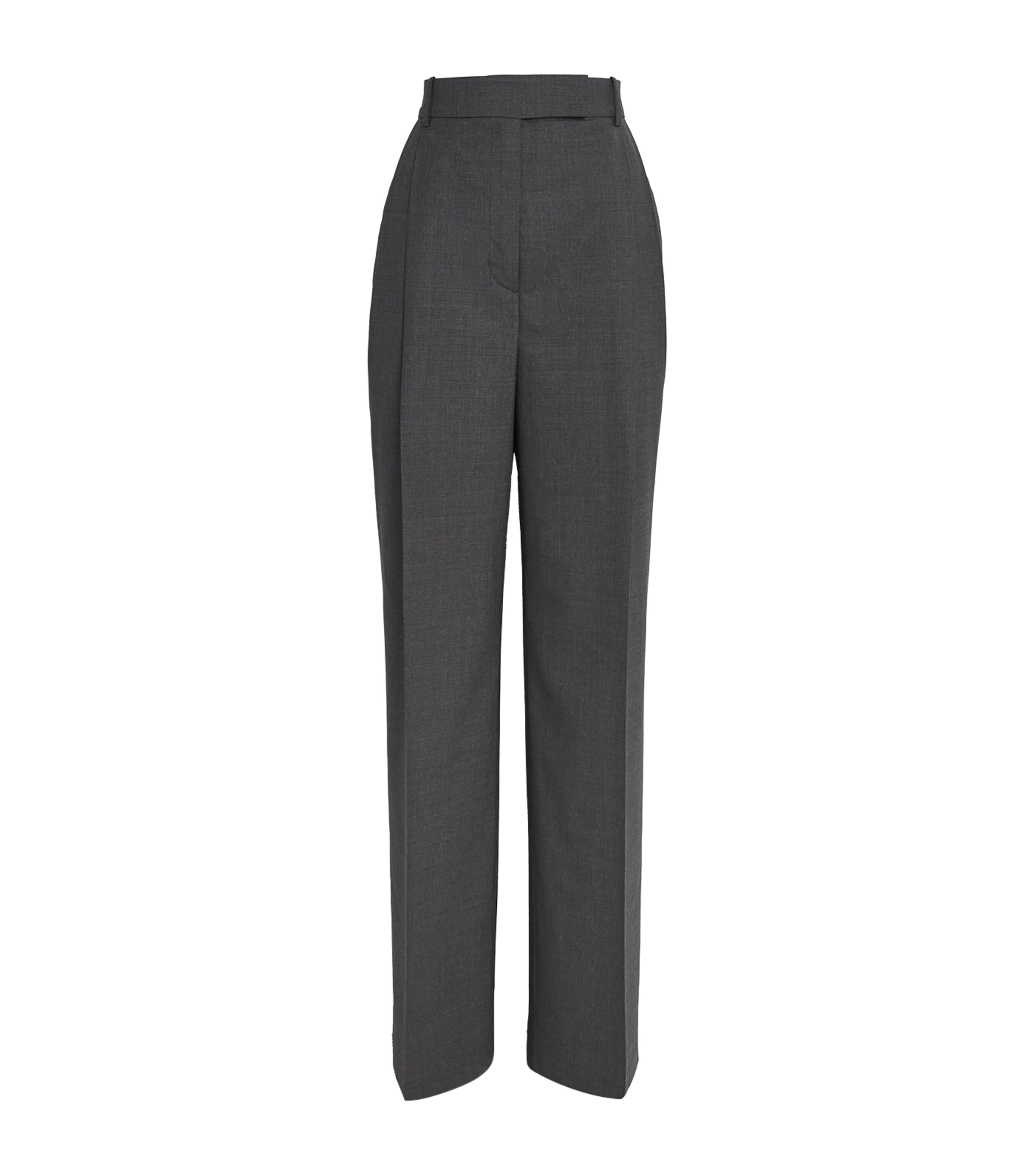 Rohe Virgin Wool Wide-leg Tailored Trousers In Gray