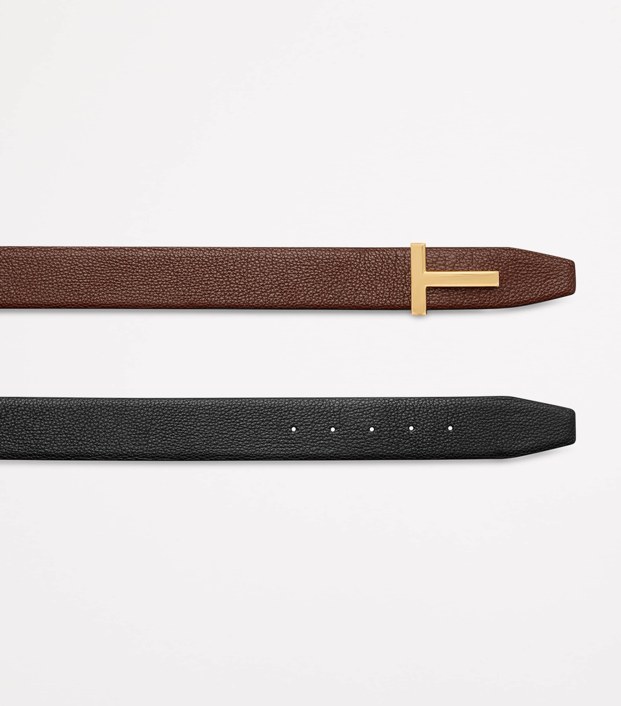 Leather Reversible T Icon Belt 3BN22 Image 2