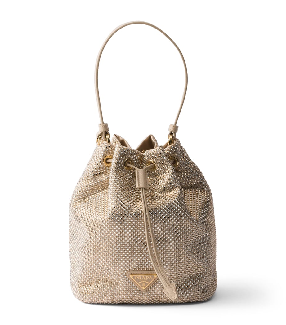 Mini Satin Crystal-Studded Pouch F0GCN Image 1