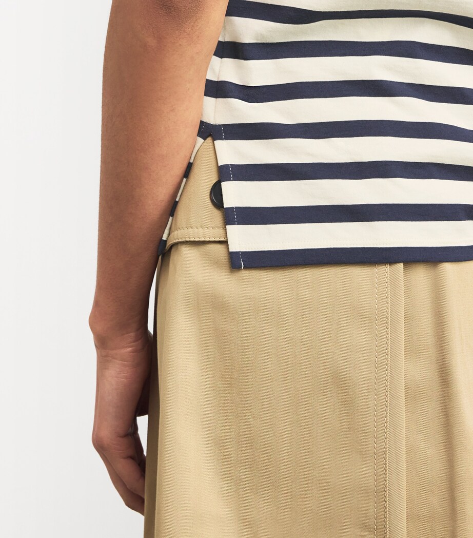 Weekend Max Mara Womens Cotton Stripe T-Shirt Navy Image 6