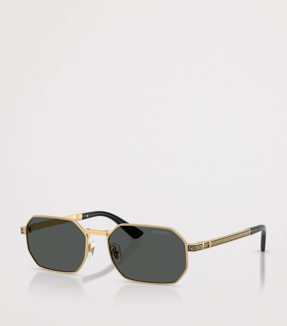 Versace Metal VE2297 Rectangle Sunglasses Gold Image 2