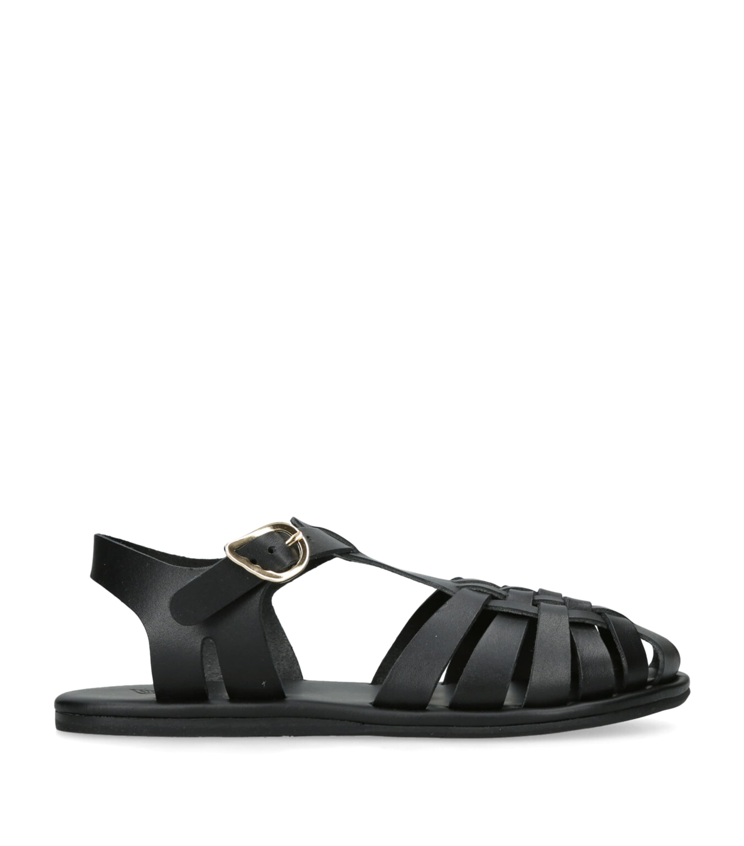 Leather Karina Fisherman Sandals BLACK Image 1