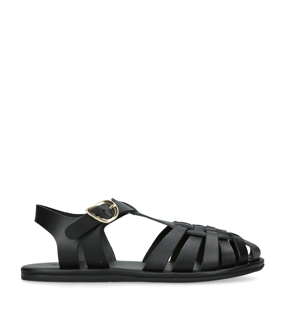 Leather Karina Fisherman Sandals BLACK Image 1