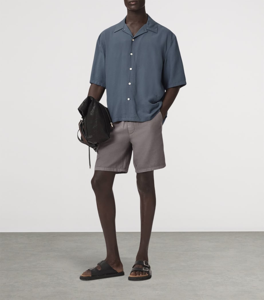 AllSaints Mens Purley Short-Sleeve Shirt Canis Grey Image 2