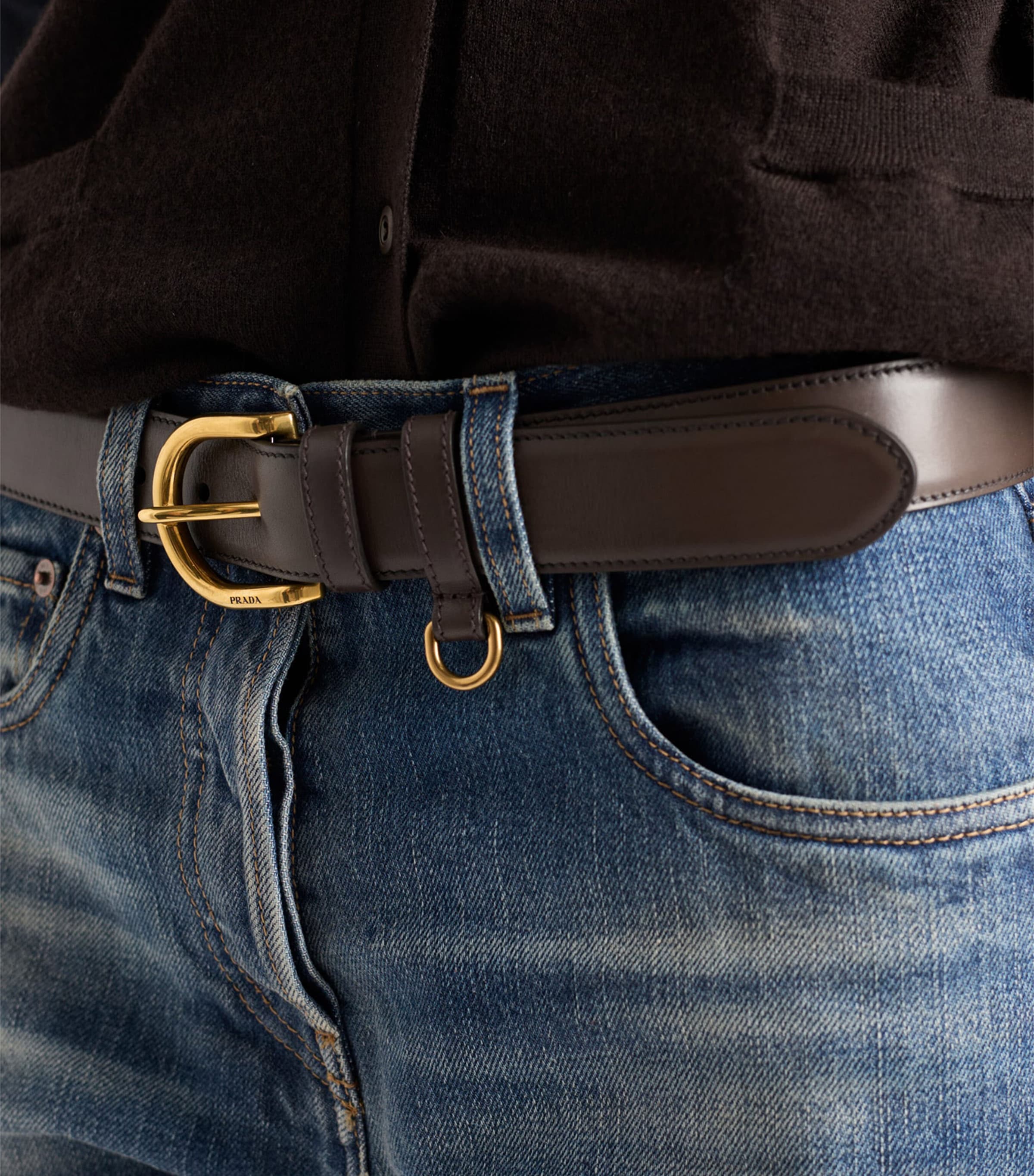 Prada Leather Belt Brown Image 2