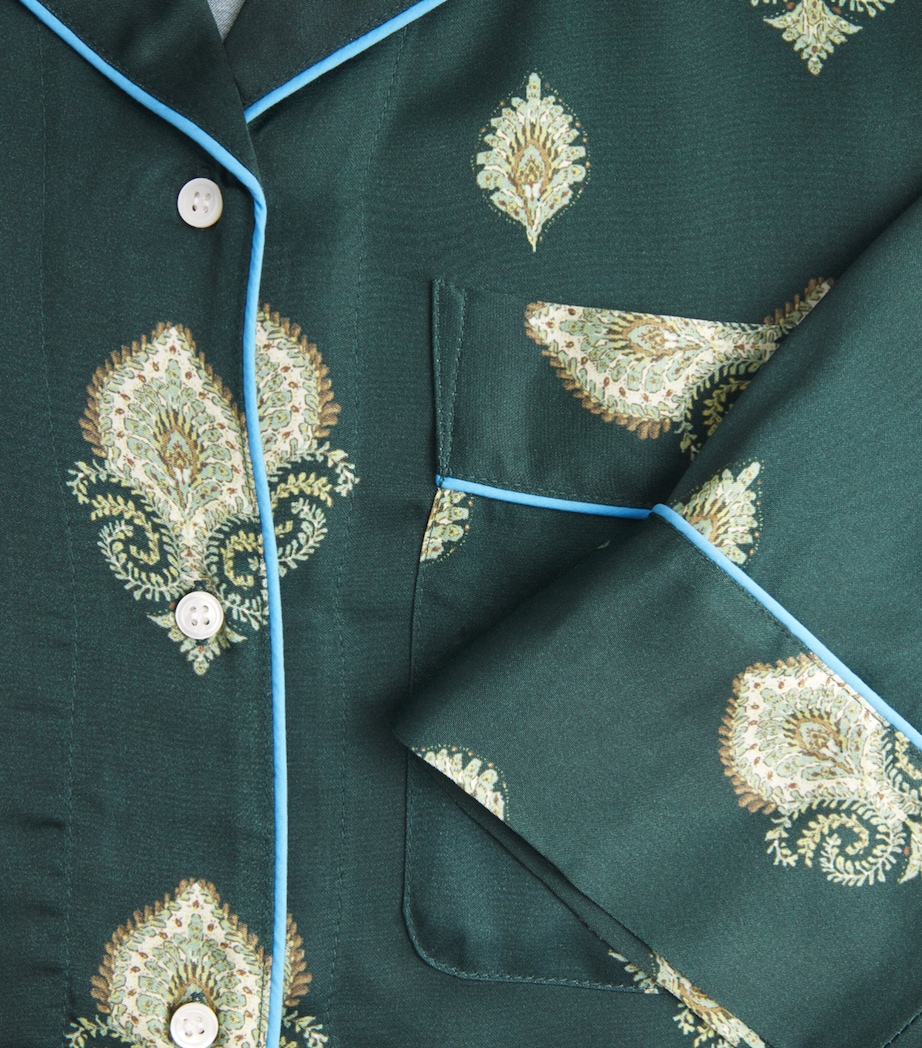 Sandro Paris Womens Paisley Pyjama-Style Shirt Green Image 6