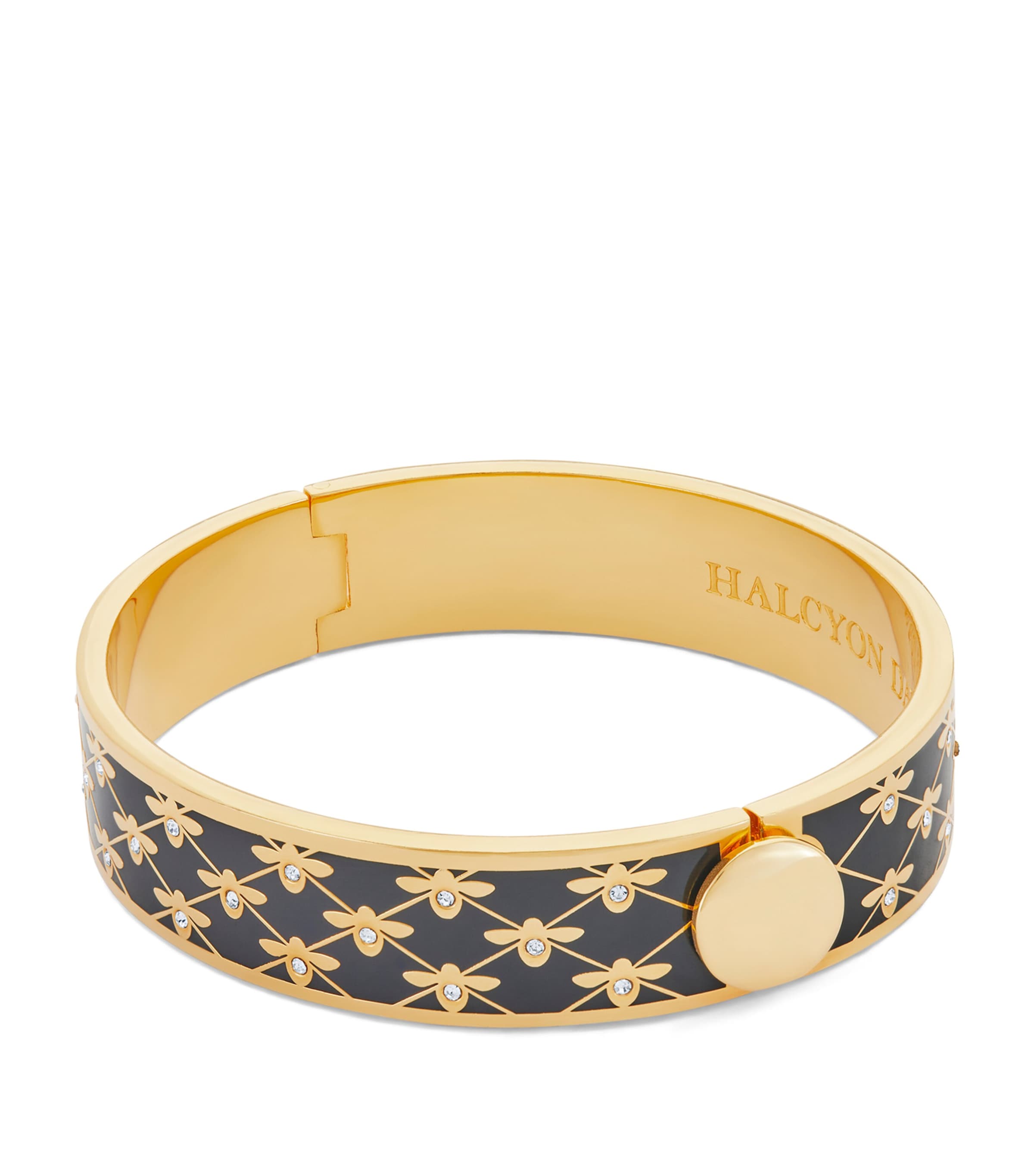 Gold-Plated Enamel Bee Sparkle Bangle BLACK/GOLD Image 2