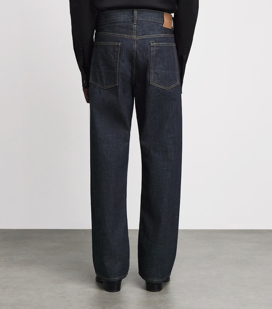 Our Legacy Mens Third Cut Wide-Leg Jeans Blue Selvedge Image 5