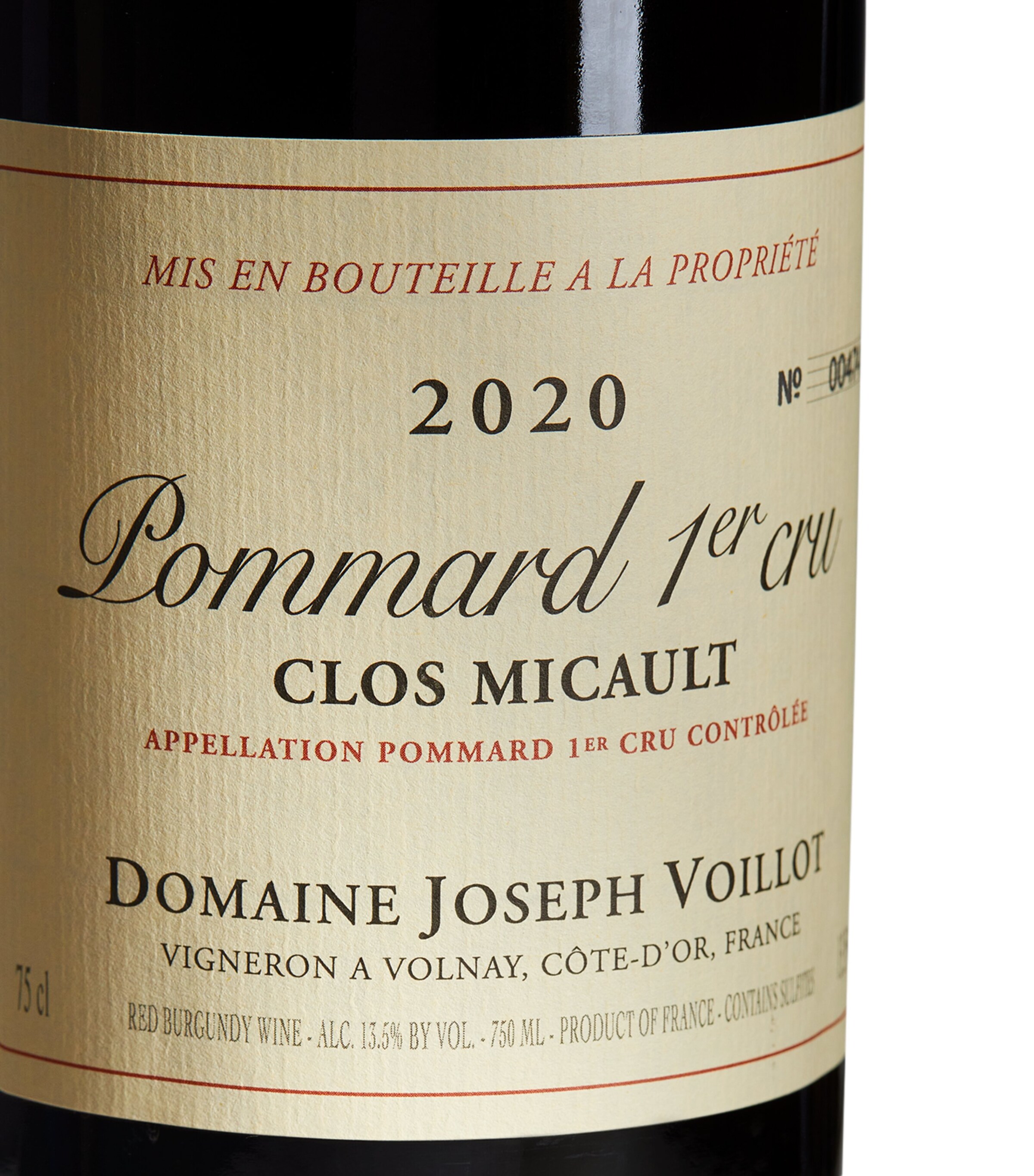 Domaine Joseph Voillot Pommard 1er Cru Le clos Micault 2020  (75cl) - Burgundy, France Image 2