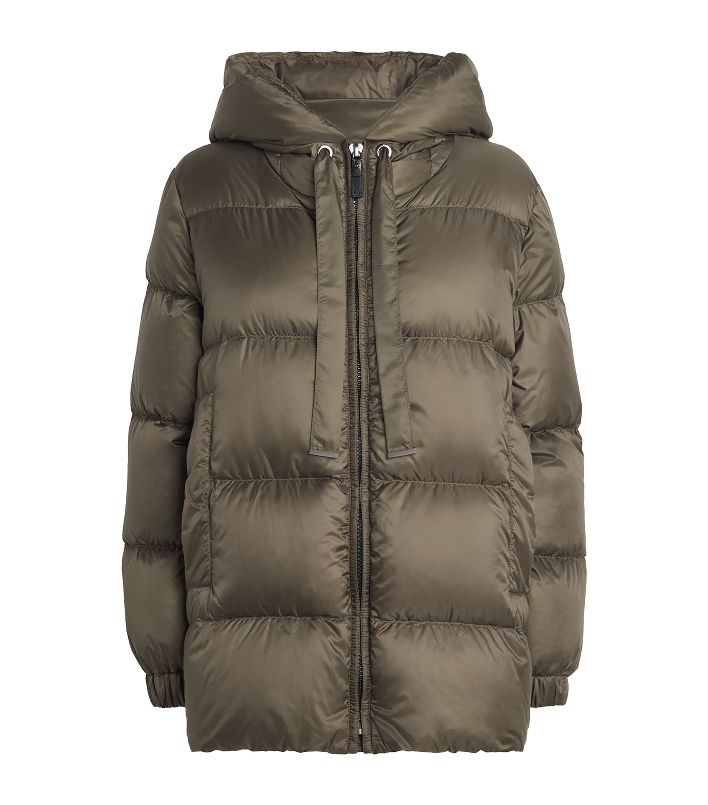 Max Mara The Cube Seia Hooded Down Jacket In Green