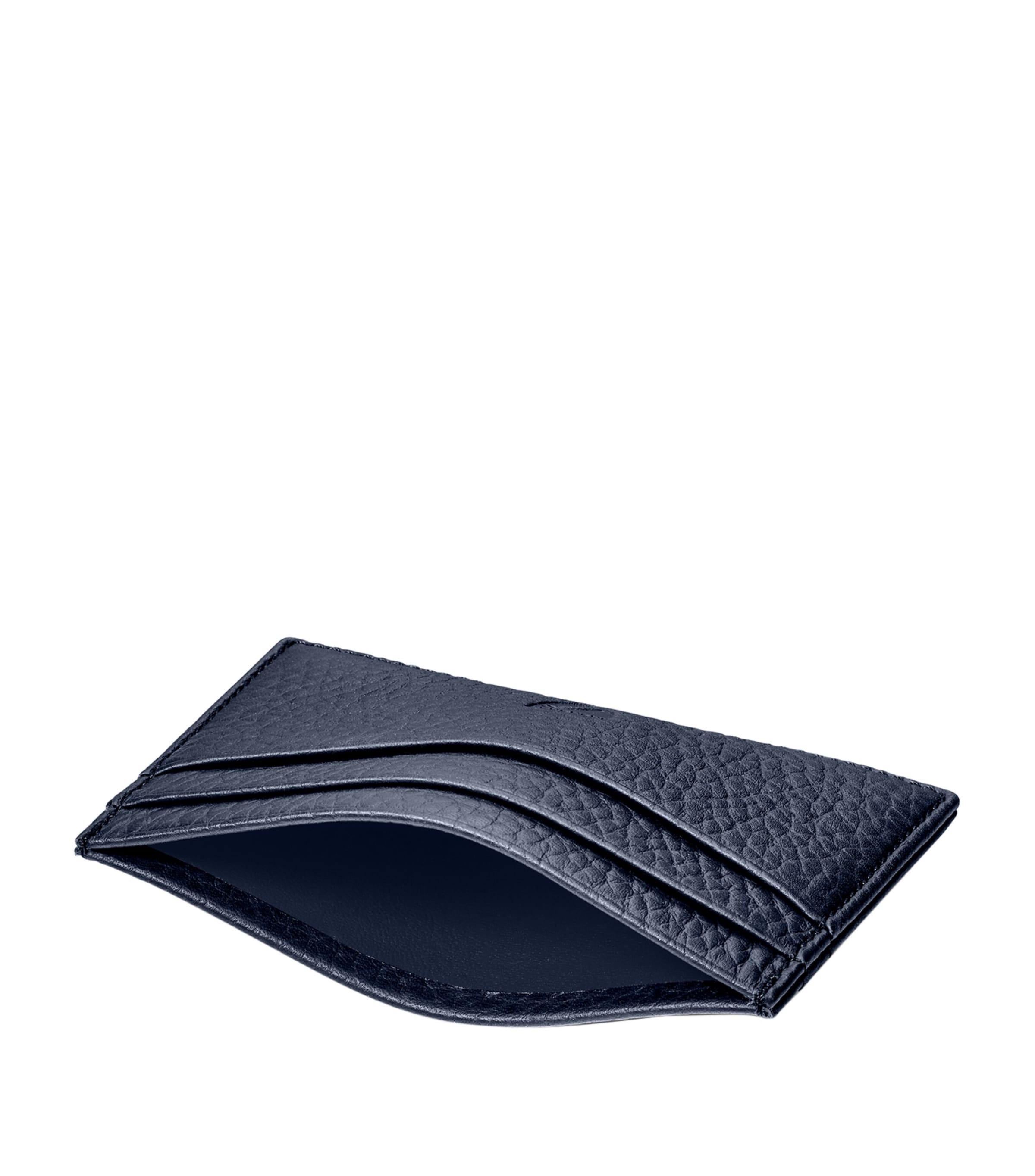 Leather Logo Card Holder NAVY Image 3