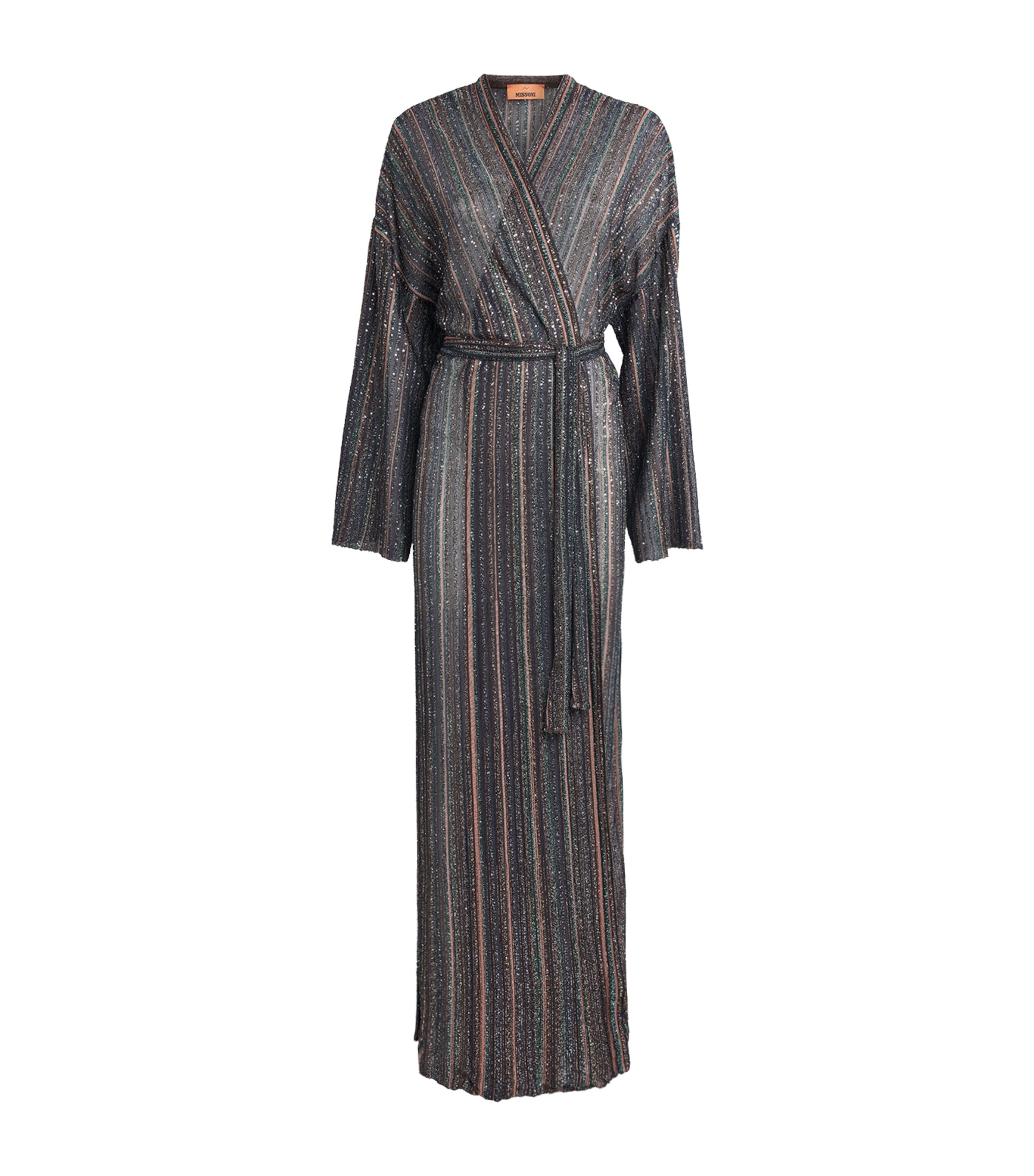 Missoni Womens Sequin-Embellished Stripe Cardigan Drk Brown Tone Image 1