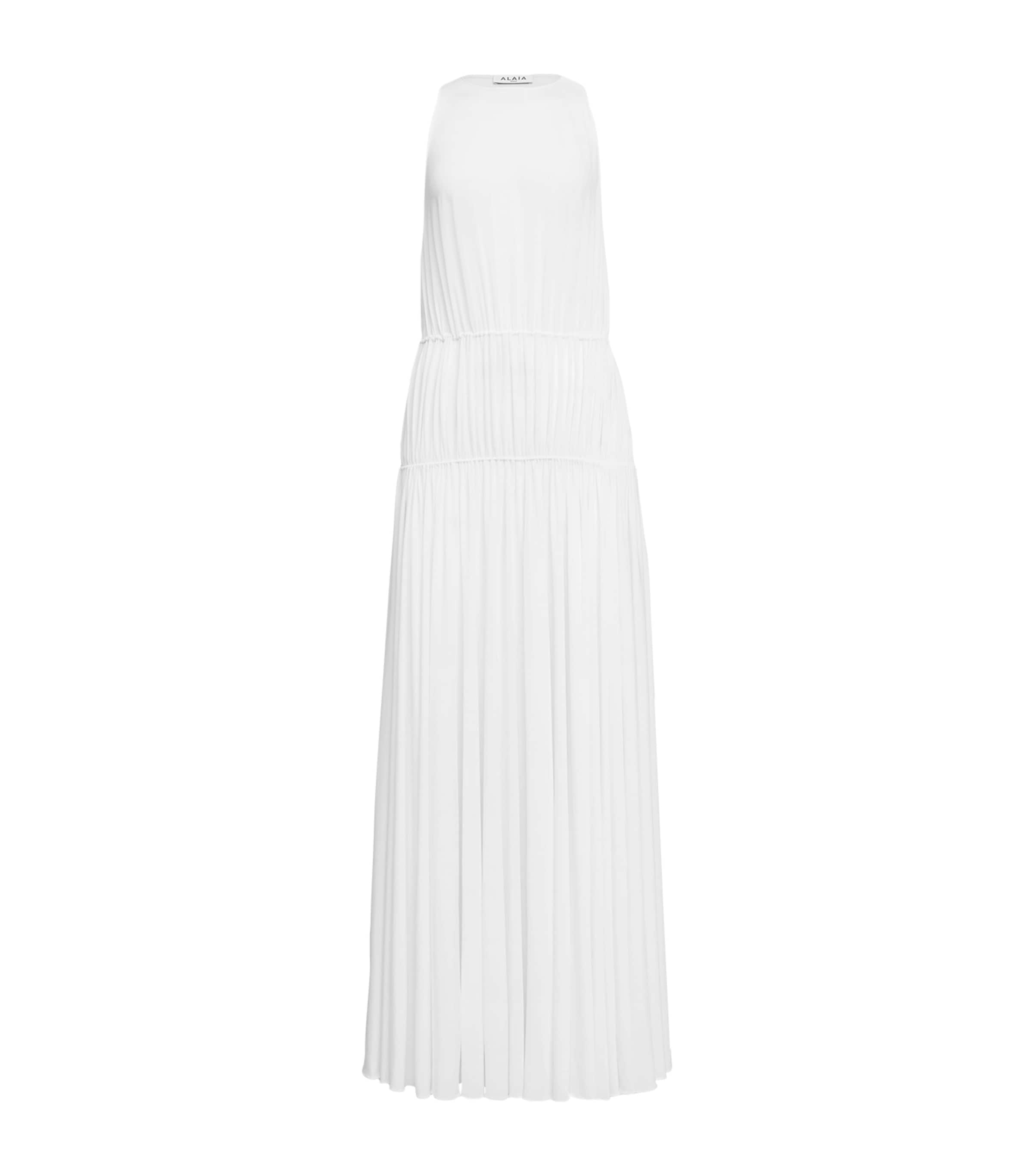 Alaïa Sleeveless Maxi Dress In White