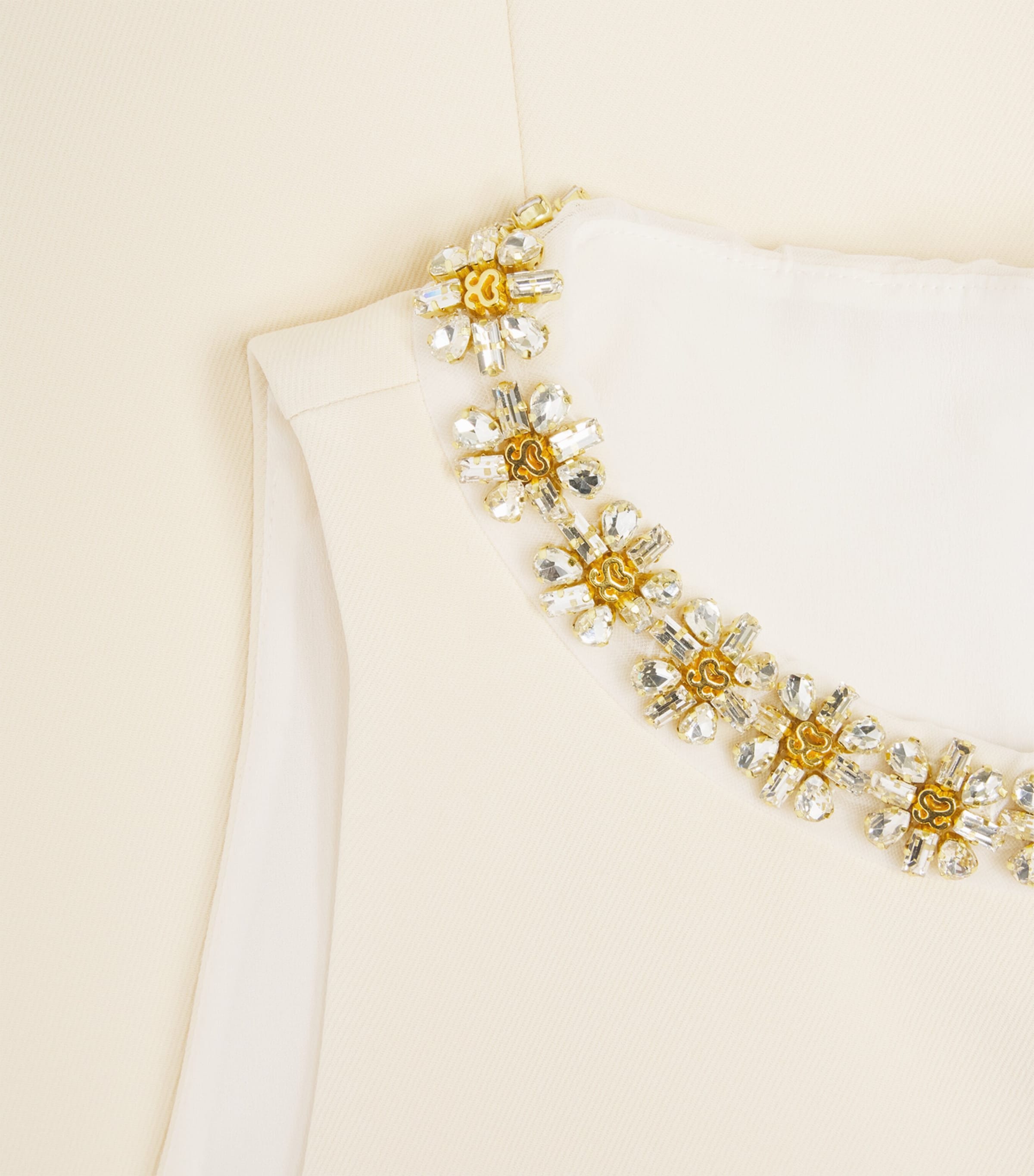 Sandro Paris Womens Crystal-Embellished Mini Dress Vanilla Image 6